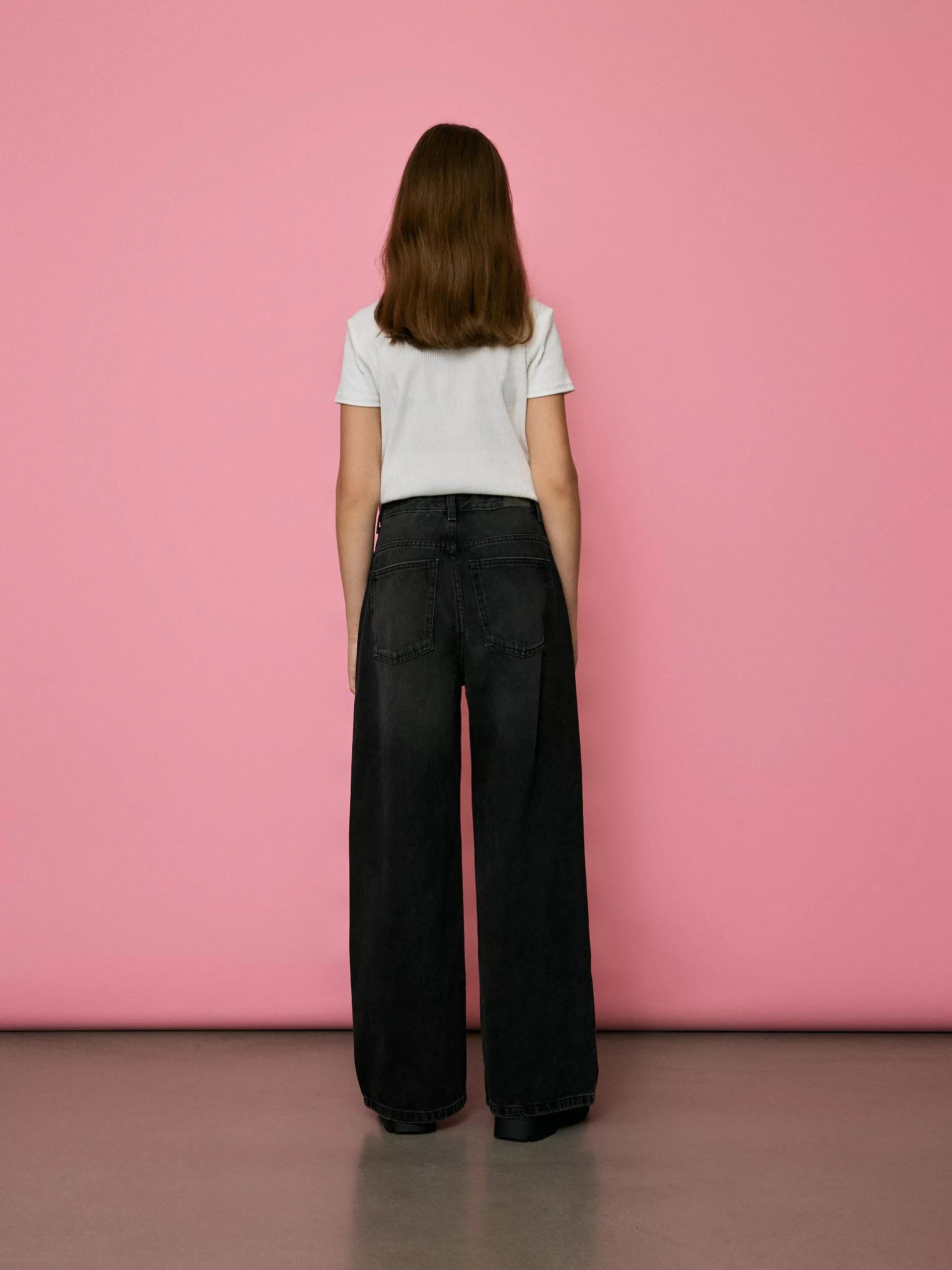 Black Jeans Trousers, Kids Girls, Black, large image number 4