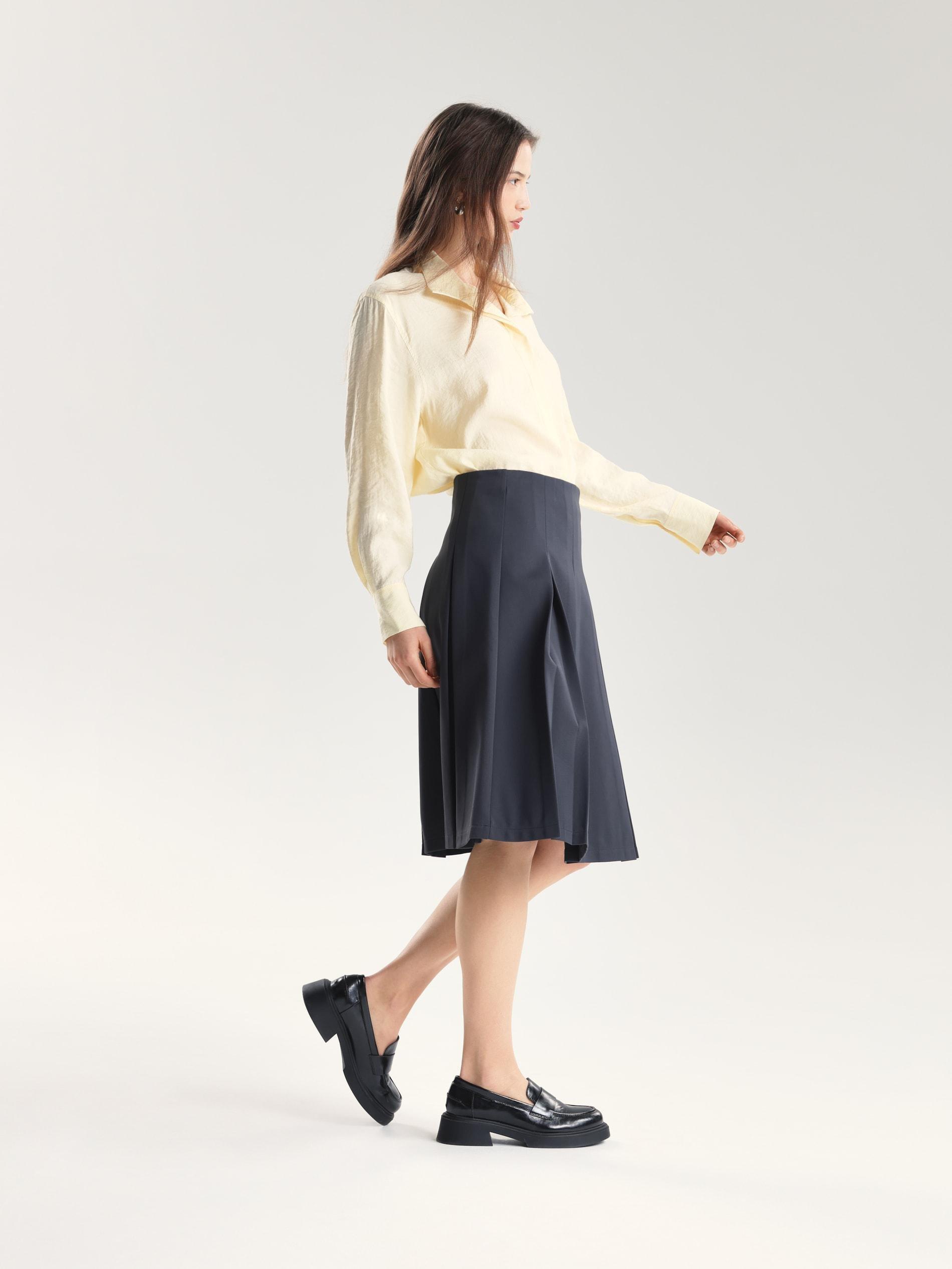 Green Flared Midi Skirt, Green, large image number 0