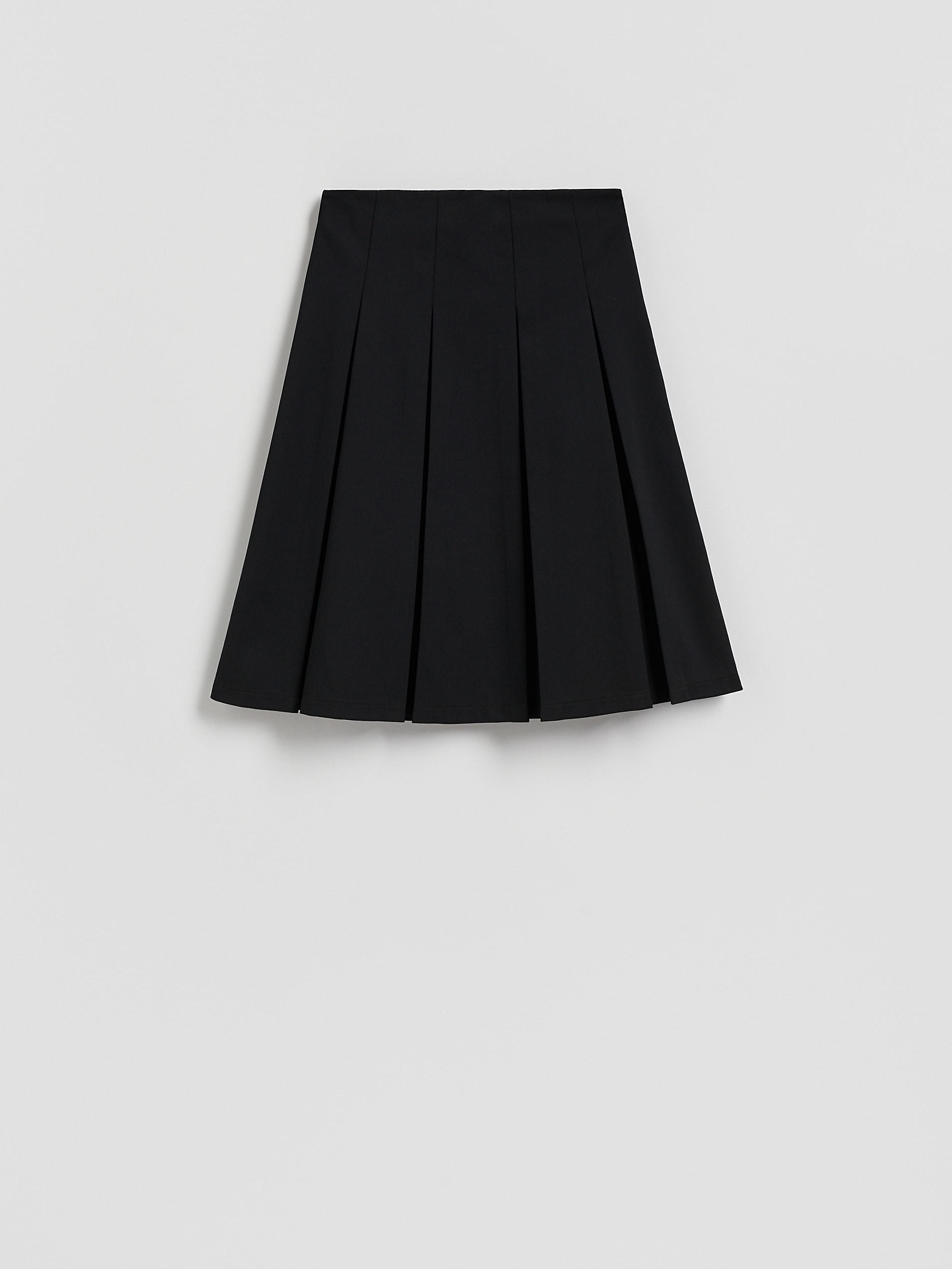 Black Flared Midi Skirt, Black, large image number 4