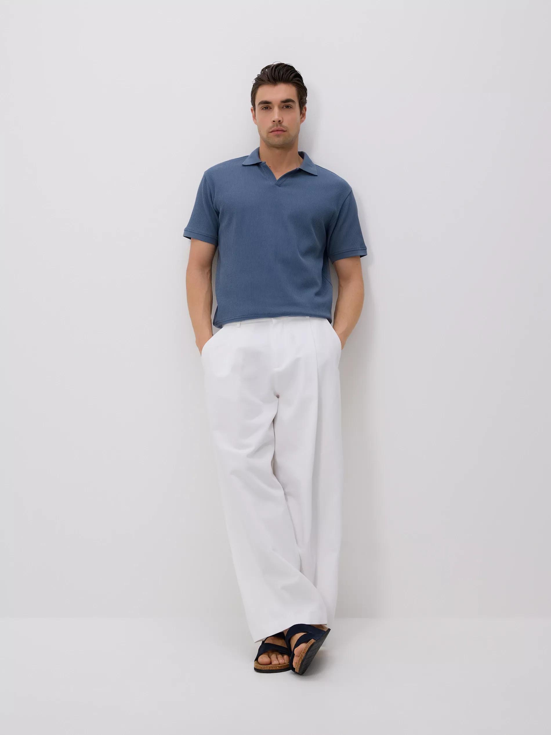 White Loose-Fit Trousers With A Linen Blend, , large image number 0