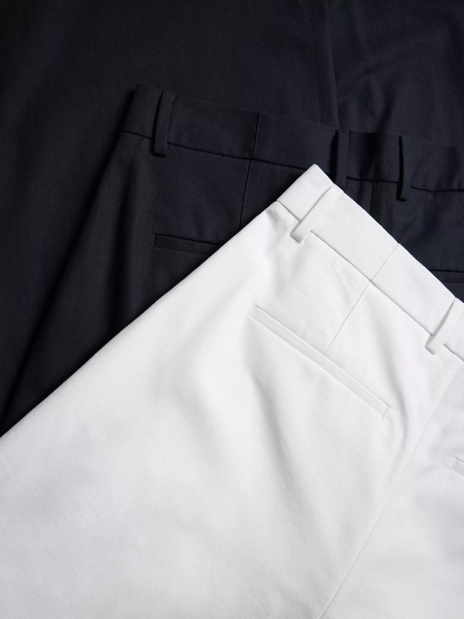 White Loose-Fit Trousers With A Linen Blend, , large image number 4