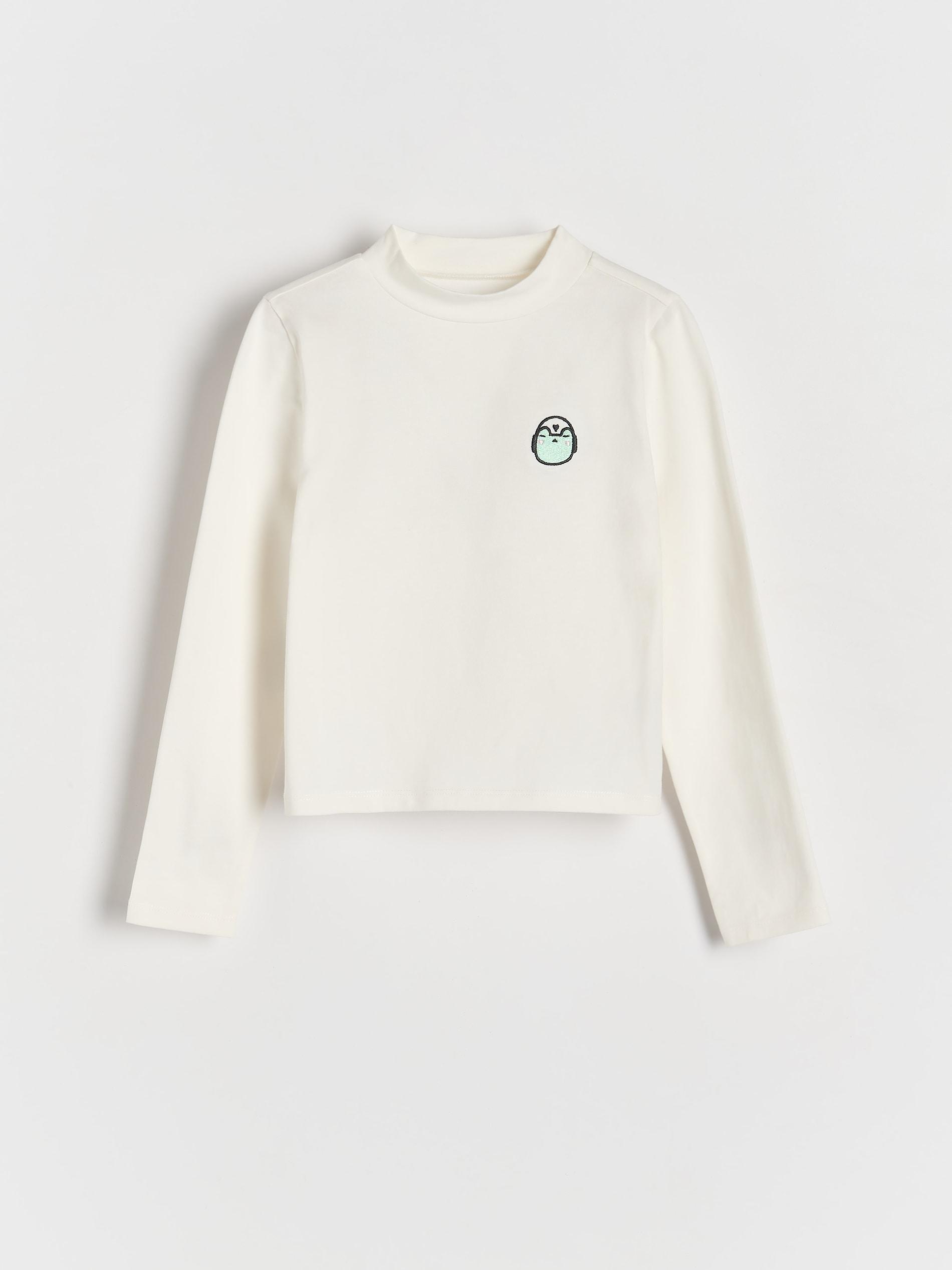 Cream Detailed Round Neck T-Shirtm, Kids Girls, , large image number 3