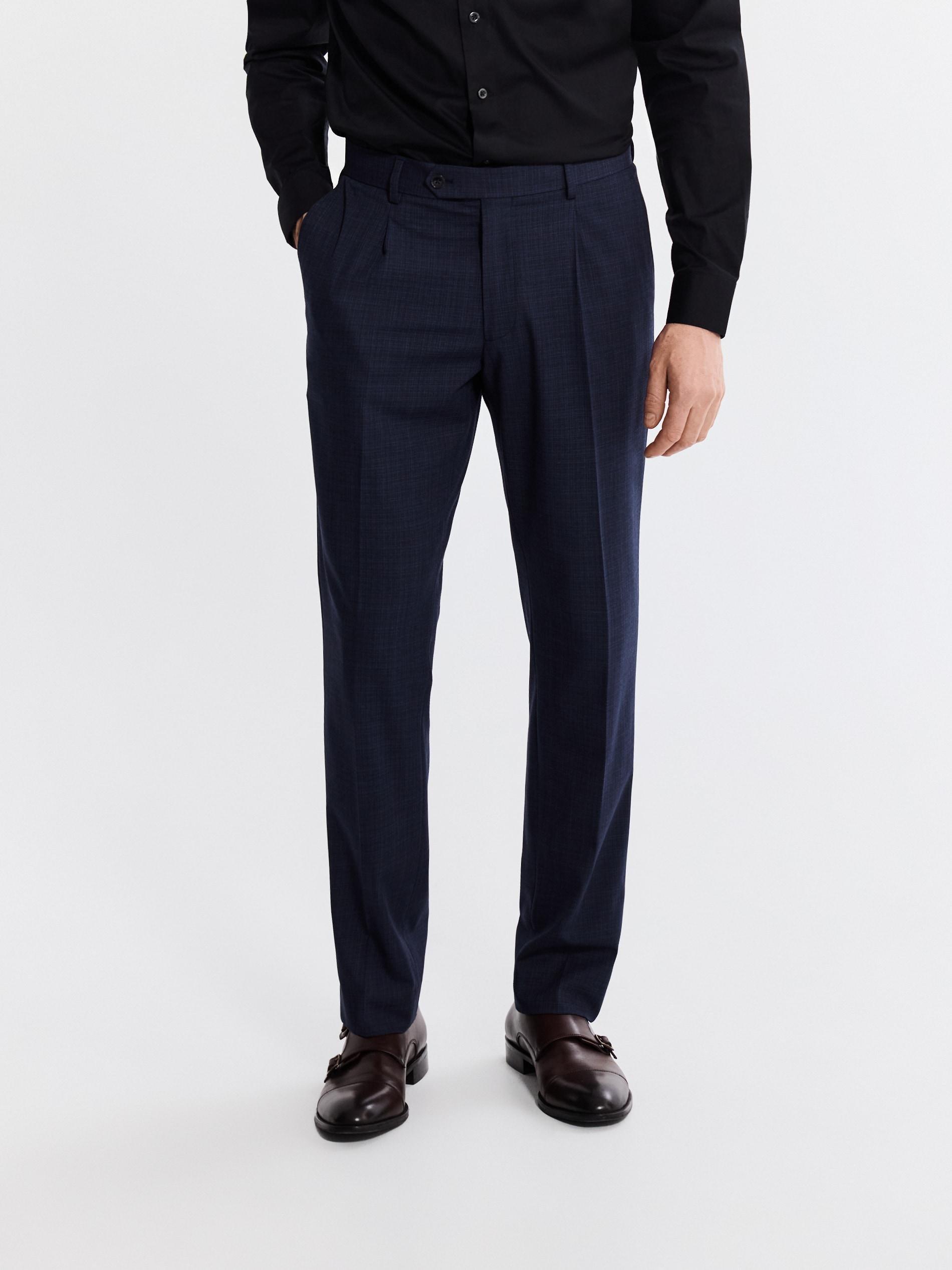 Navy Slim Fit Suit Trousers, Navy, large image number 0