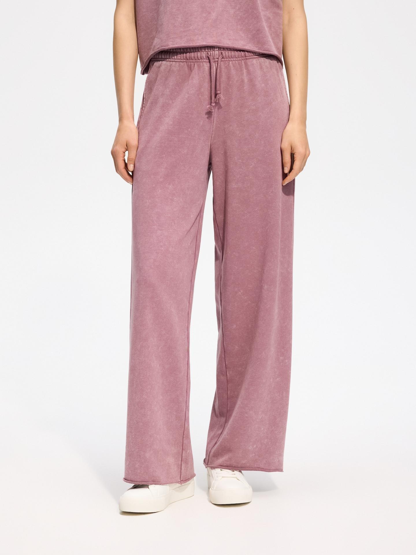 Pink Sweatpants With Wash Effect, Pink, large image number 0