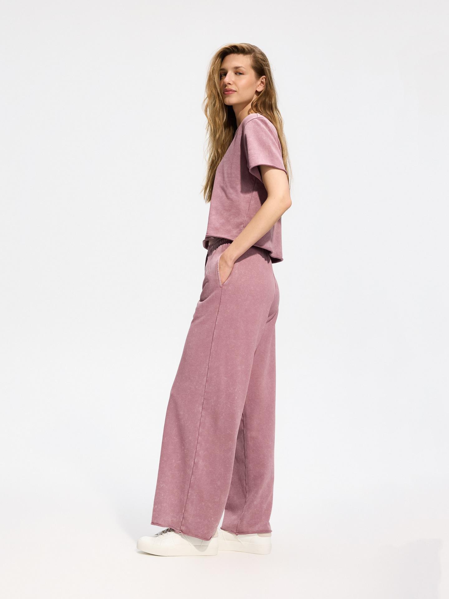 Pink Sweatpants With Wash Effect, Pink, medium