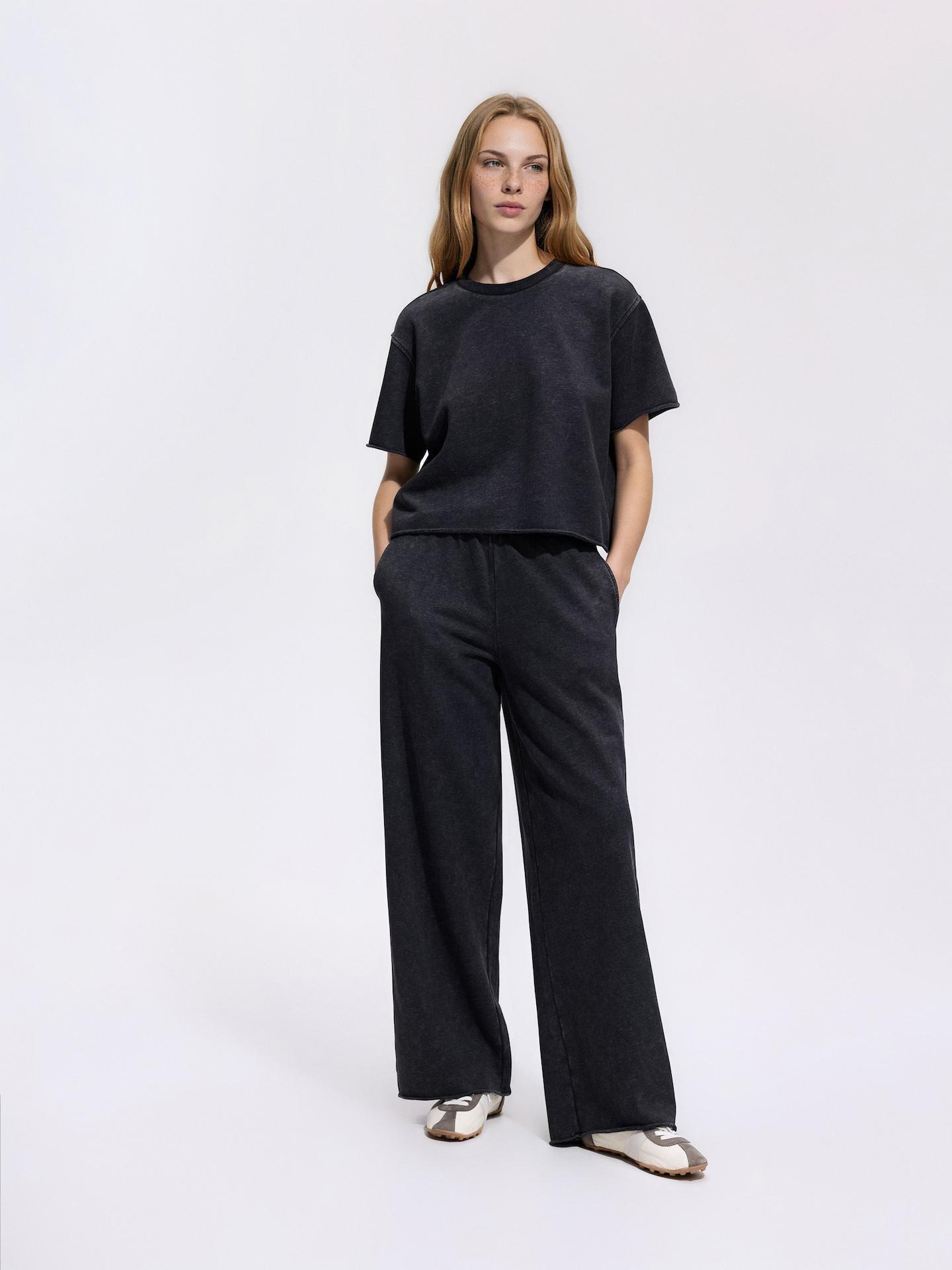 Grey Sweatpants With Wash Effect, Grey, large image number 0