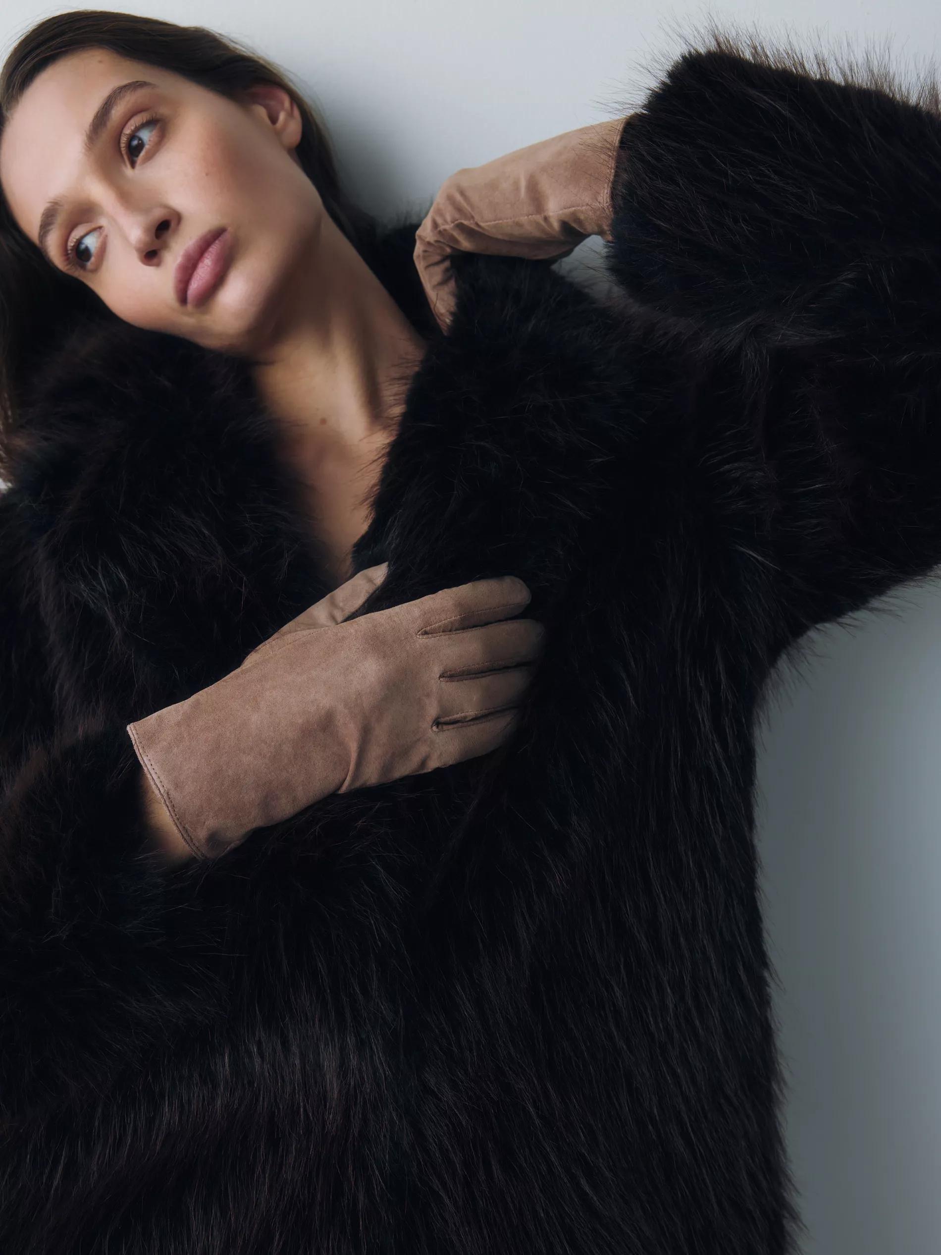 Brown Suede Gloves, , large image number 0