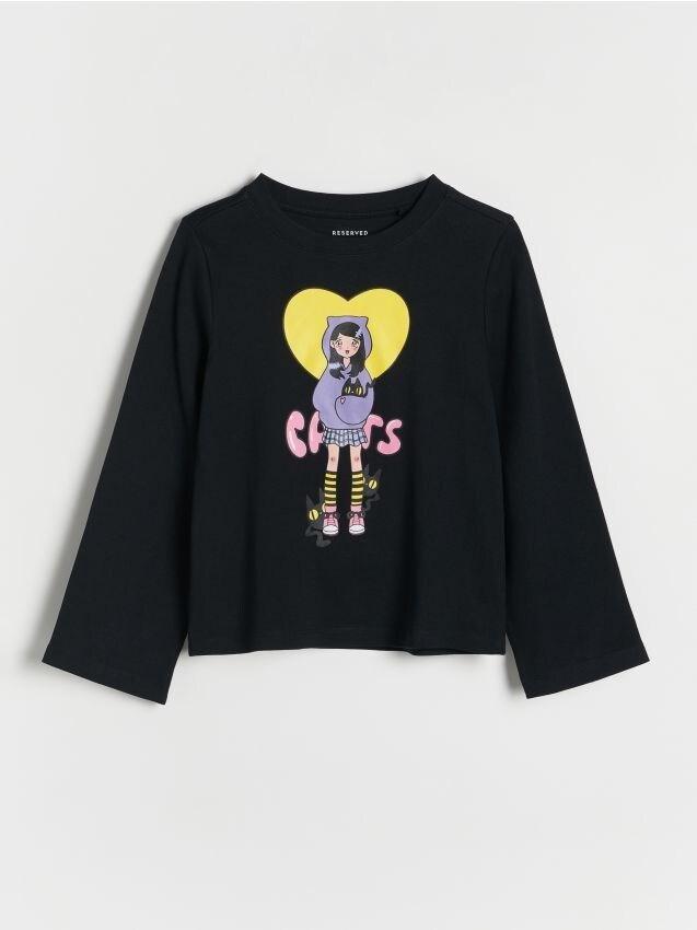 Black T-Shirt With Print, , large image number 0