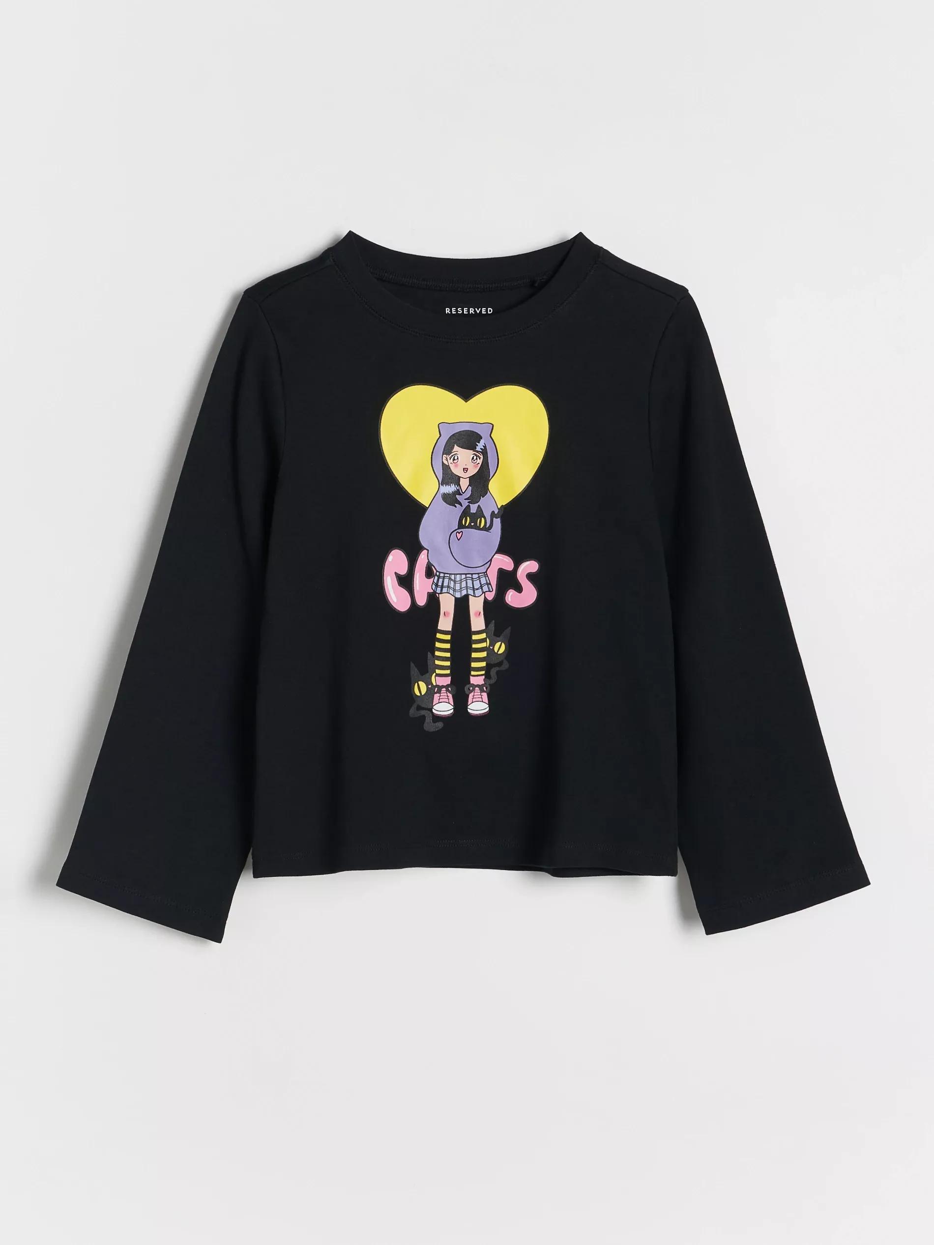Black T-Shirt With Print, , large image number 1