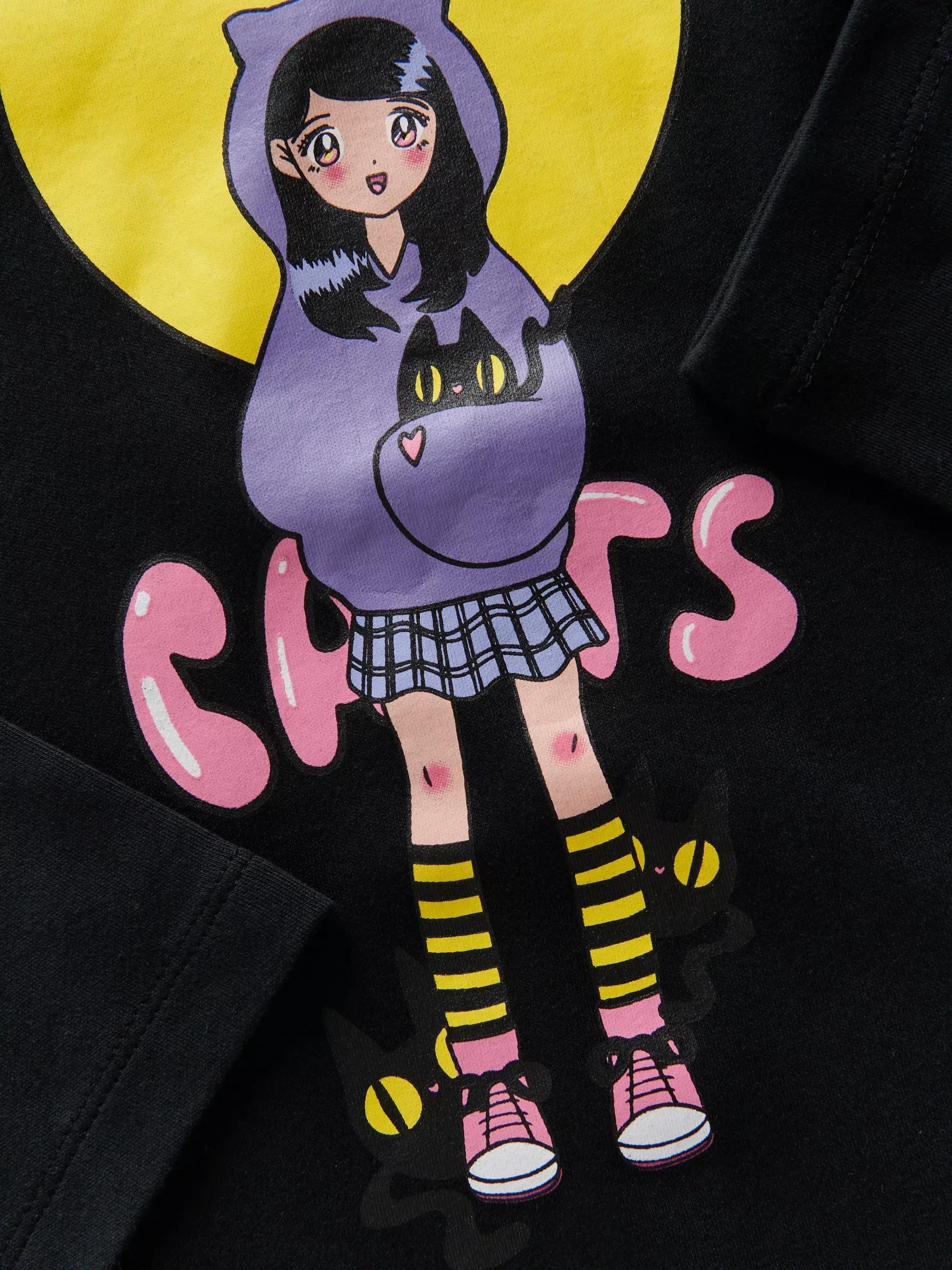 Black T-Shirt With Print, , large image number 2