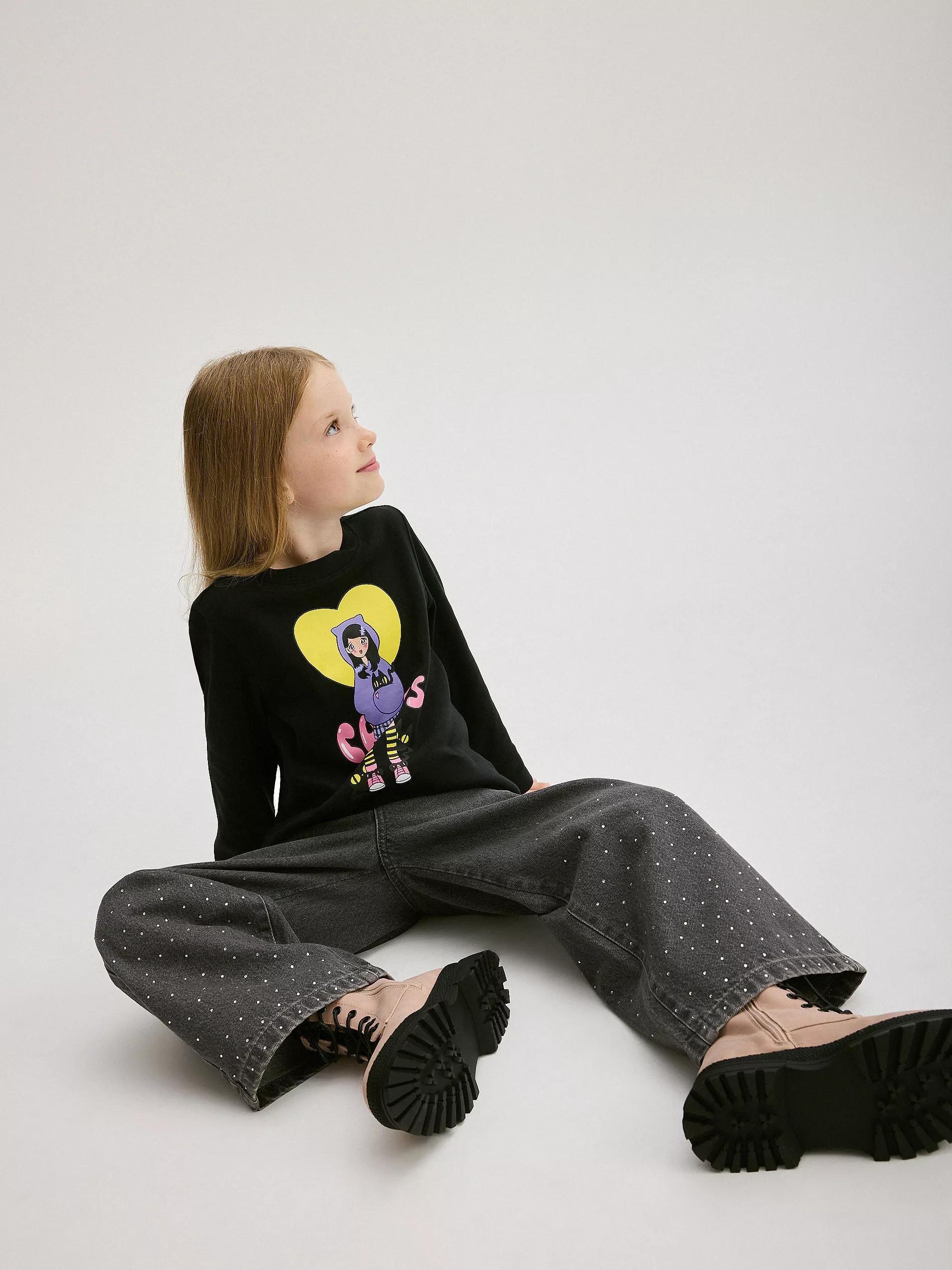 Black T-Shirt With Print, , large image number 3