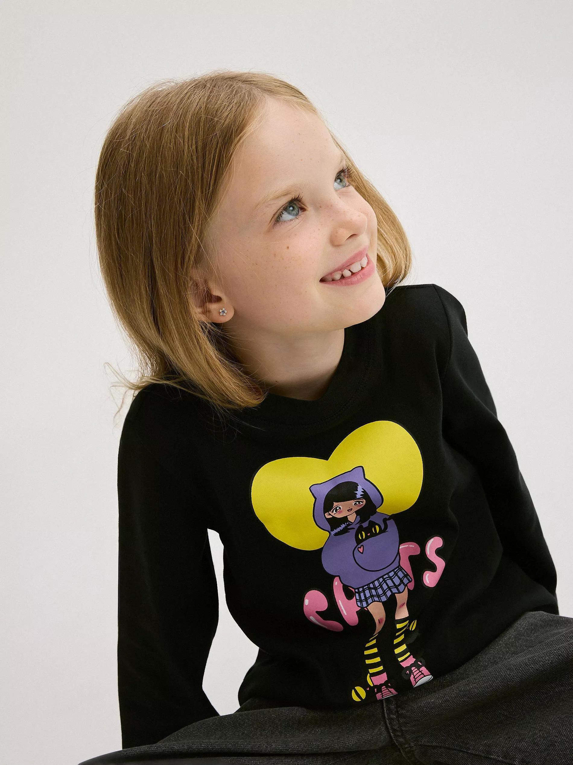 Black T-Shirt With Print, , large image number 5