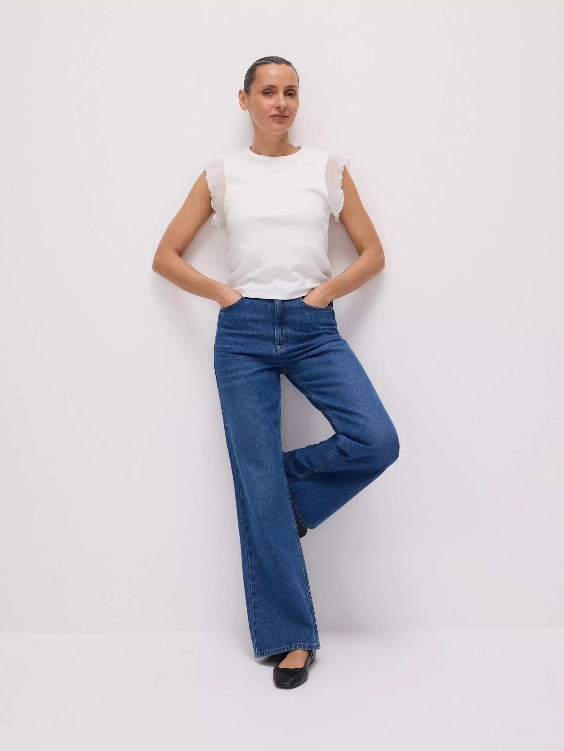 White Blouse With Decorative Insert, White, medium