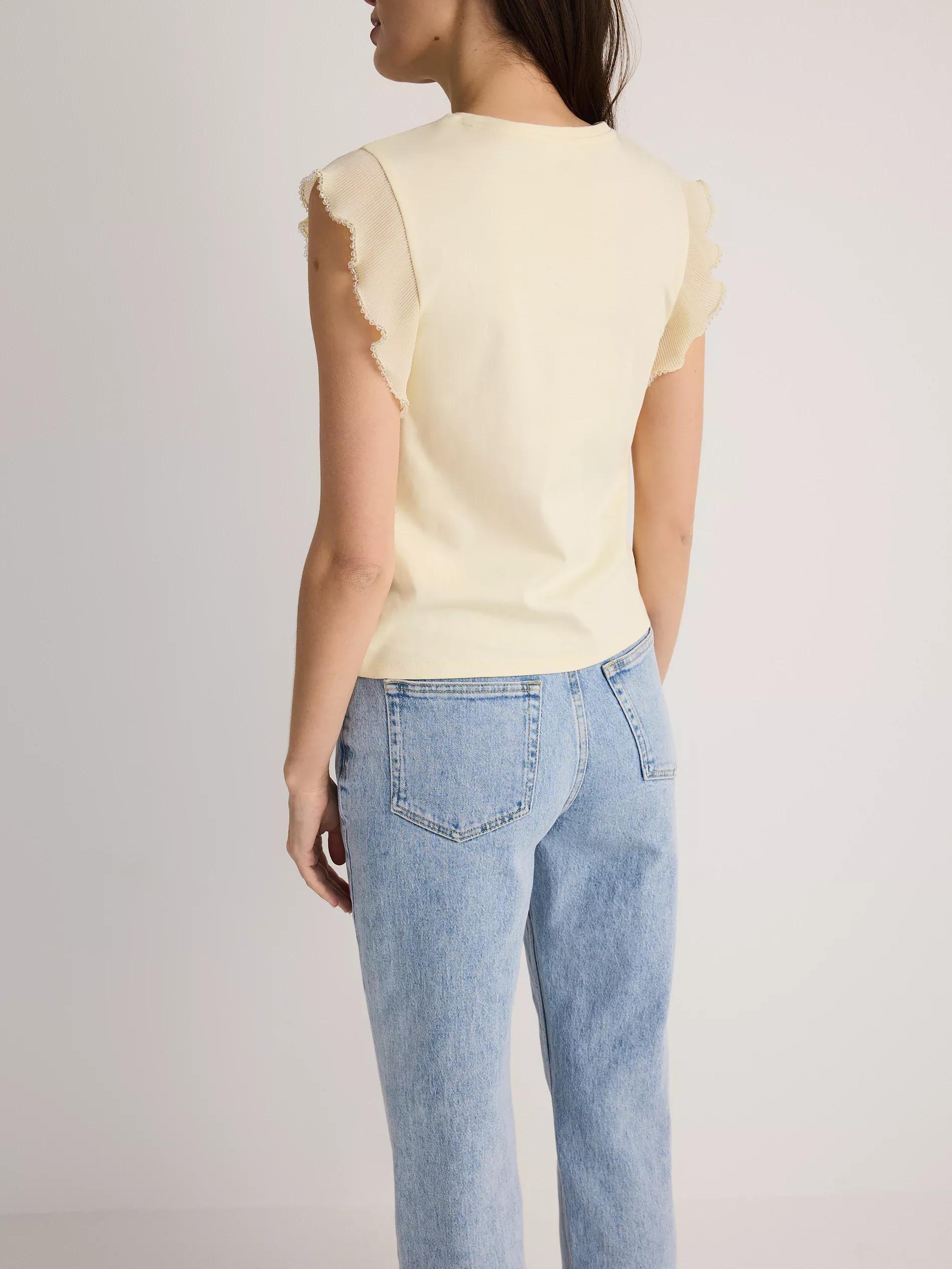 Beige Blouse With Decorative Insert, Ivory, large image number 2