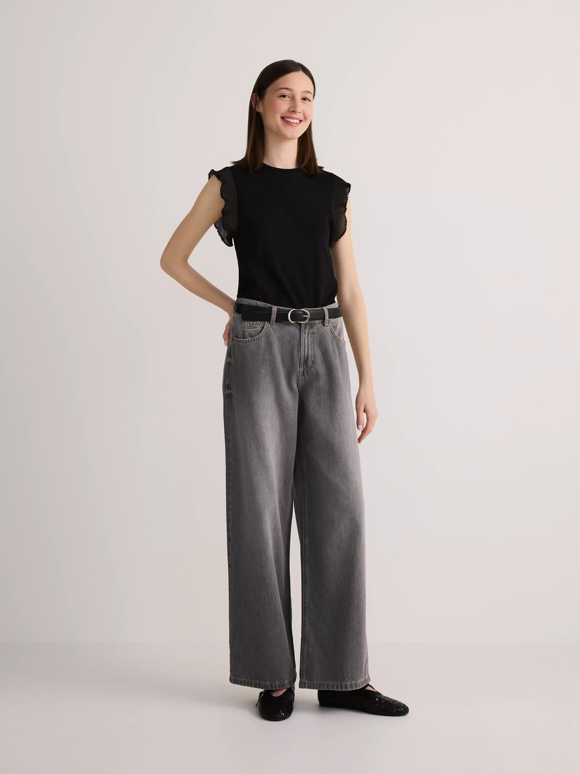 Black Blouse With Decorative Insert, , large image number 1