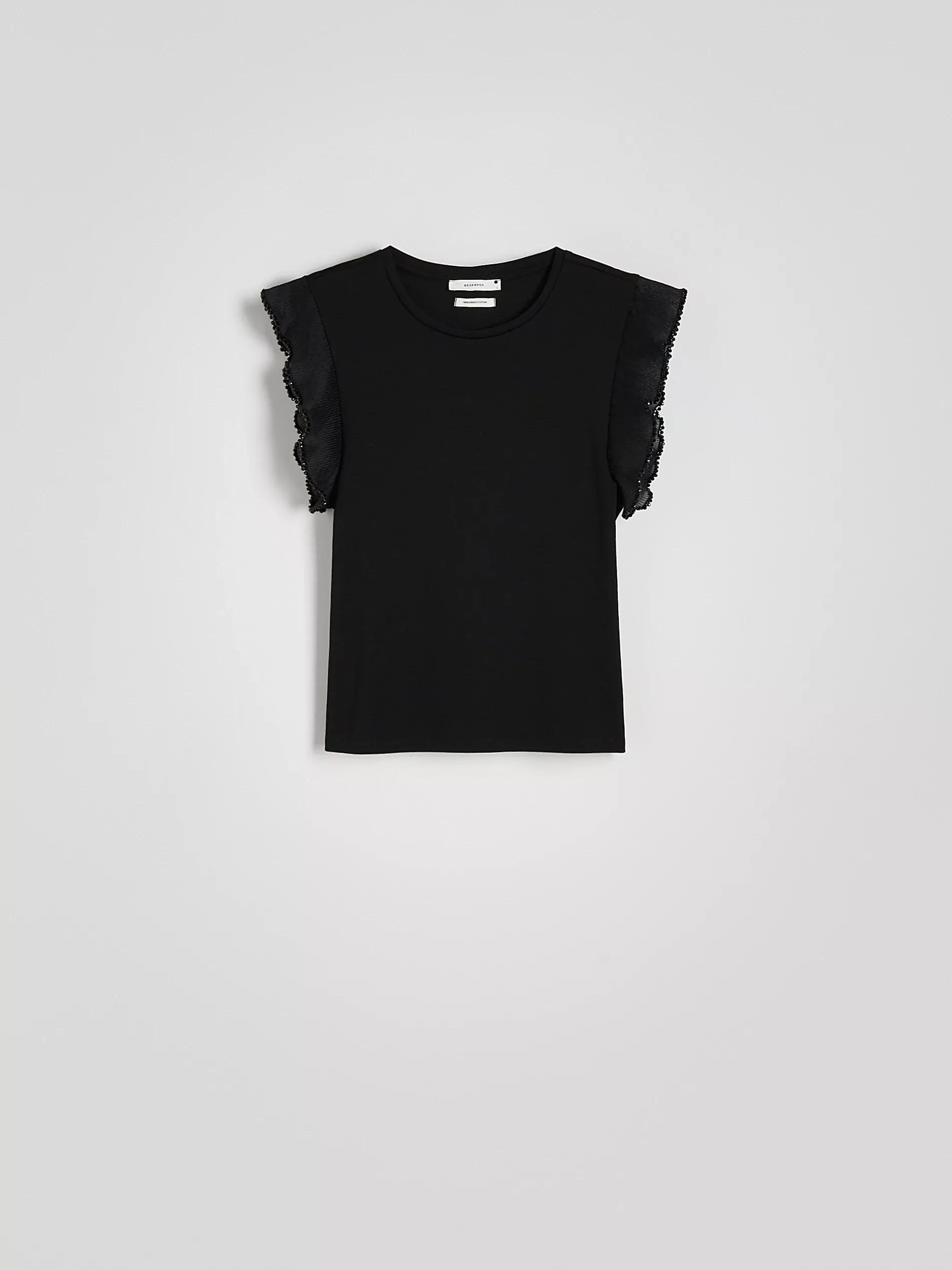Black Blouse With Decorative Insert, , large image number 4