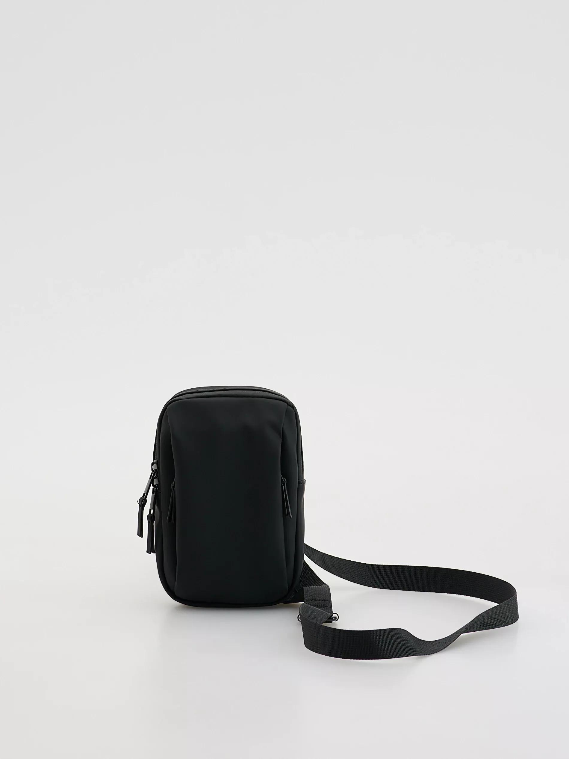 Black Crossbody Pouch Bag, Black, large image number 0
