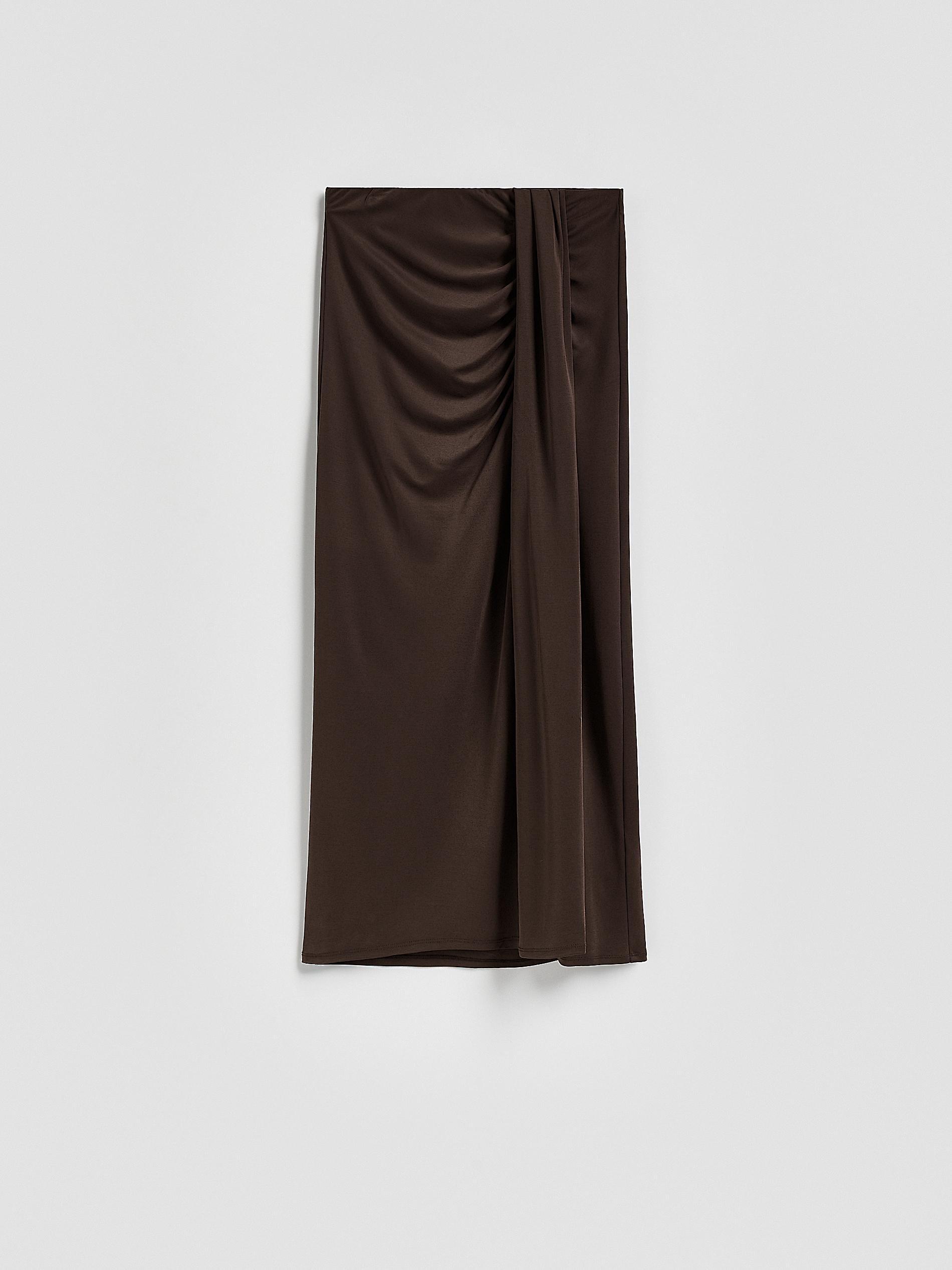 Brown Modal Blend Skirt, Brown, large image number 0