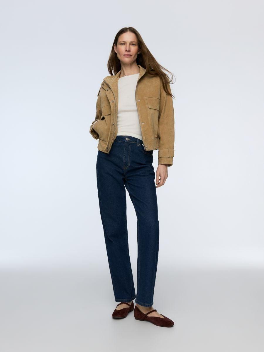 Brown Sheepskin Ballet Flats, Brown, large image number 0