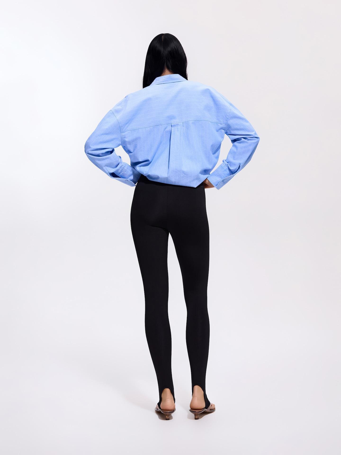 Black Plain Leggings, Black, large image number 3