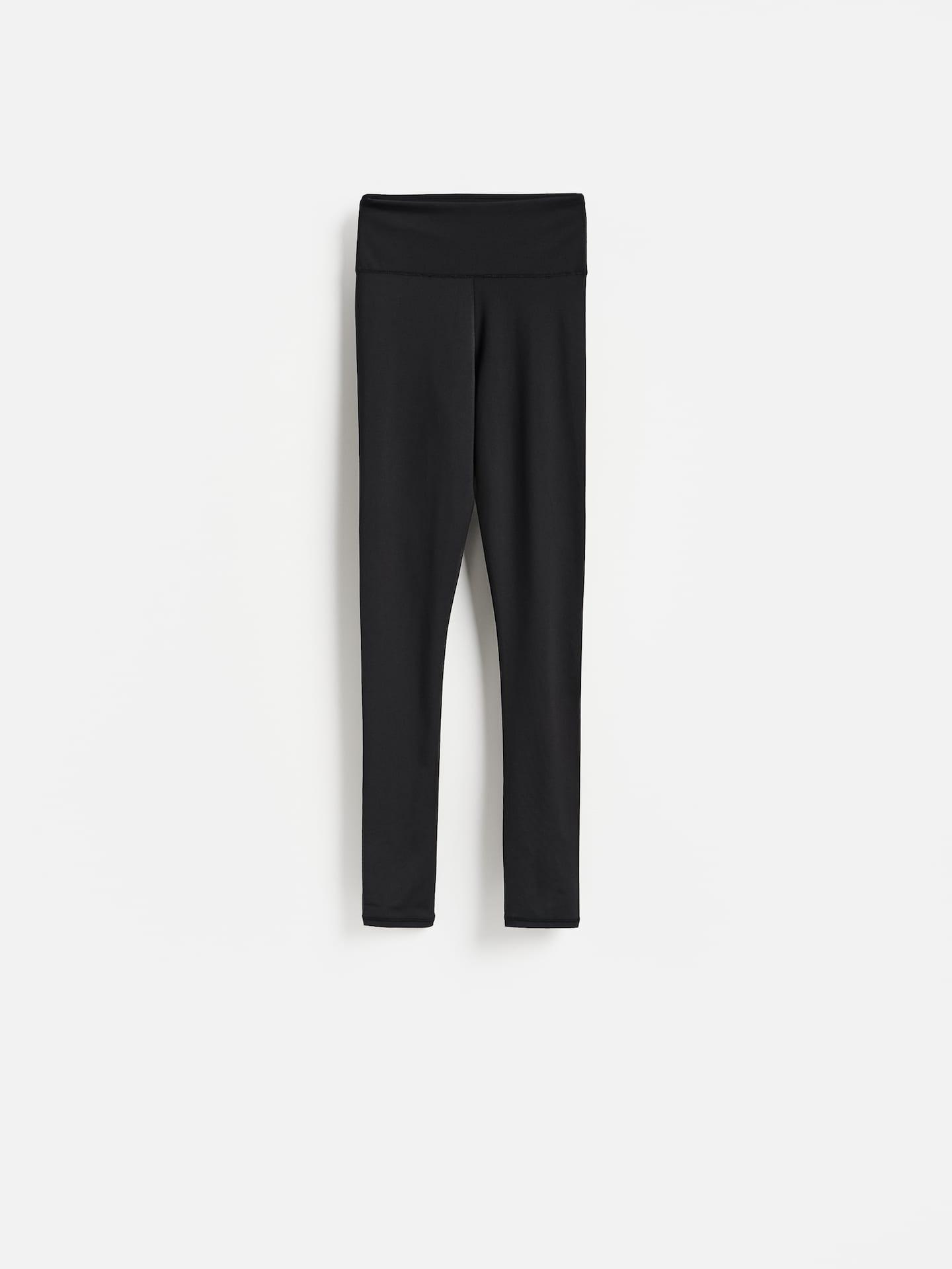 Black Plain Leggings, Black, large image number 4