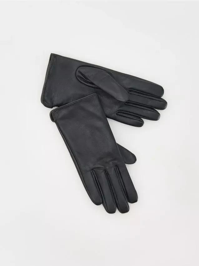 Black Leather Gloves, , large image number 0