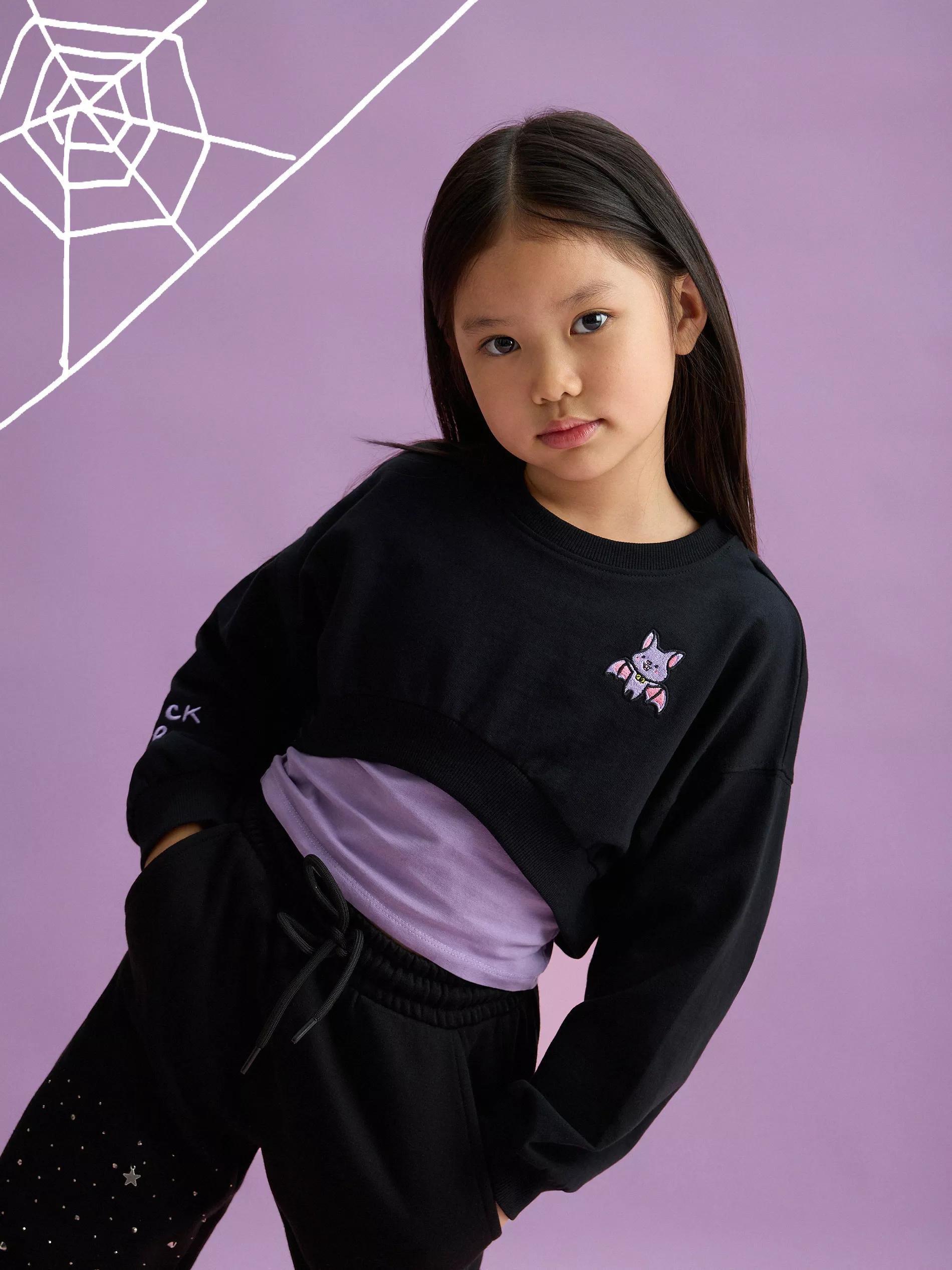 Black Blouse, Kids Girl, , large image number 1