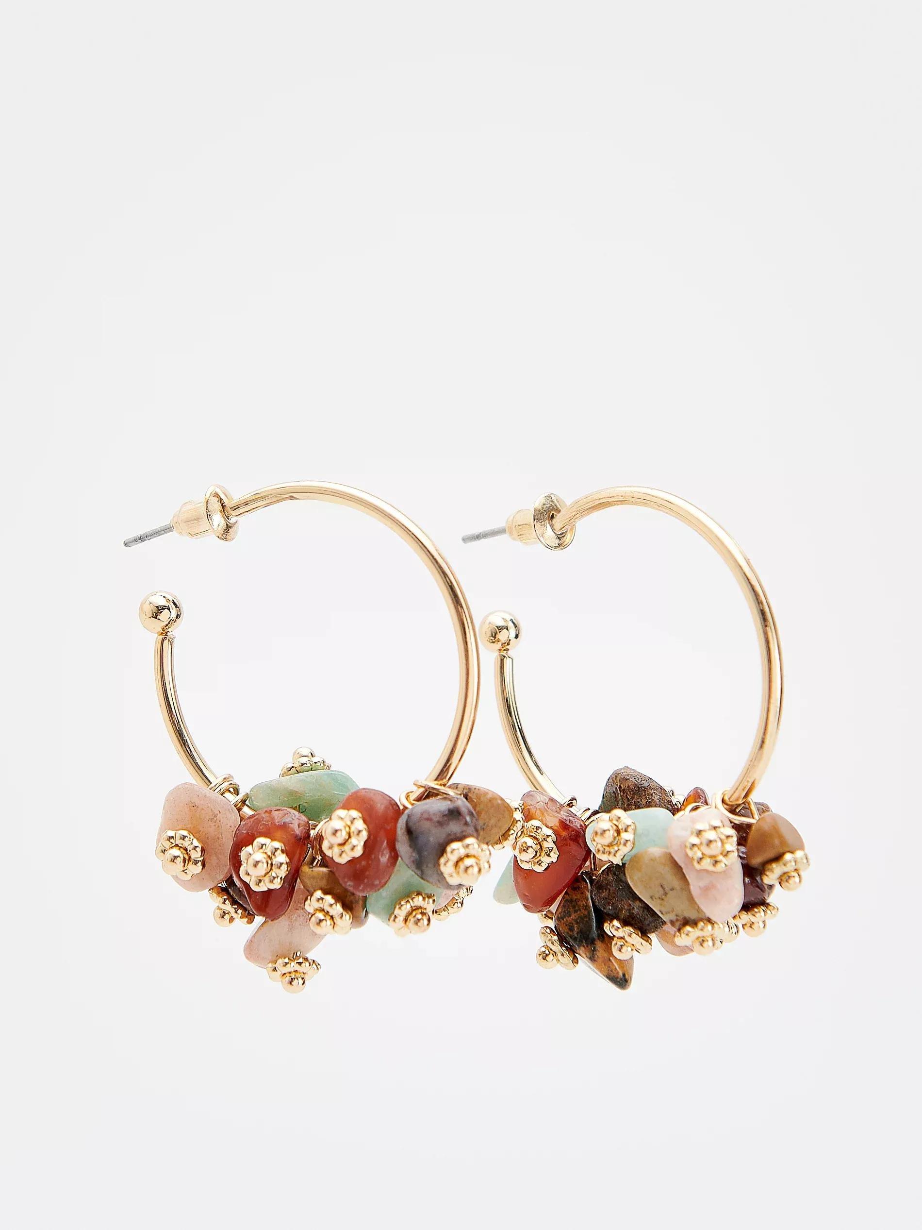 Multicolour Stone Earrings, , medium