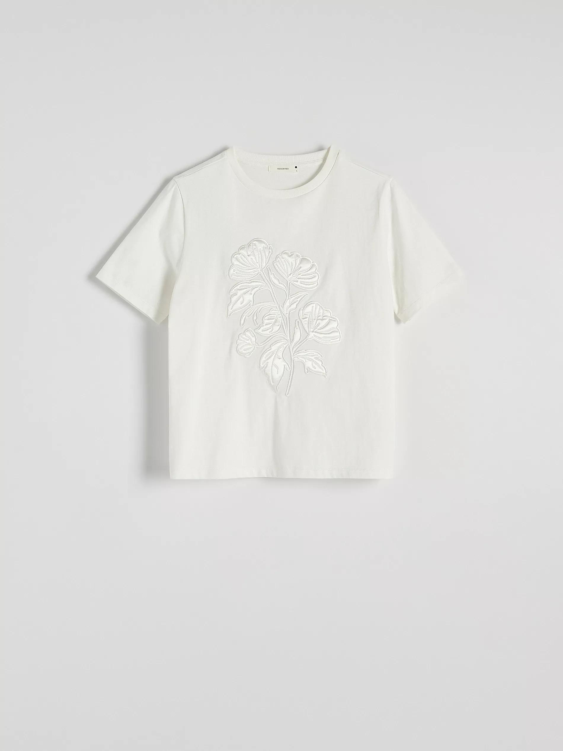 White Embossed Casual T-Shirt, , large image number 0