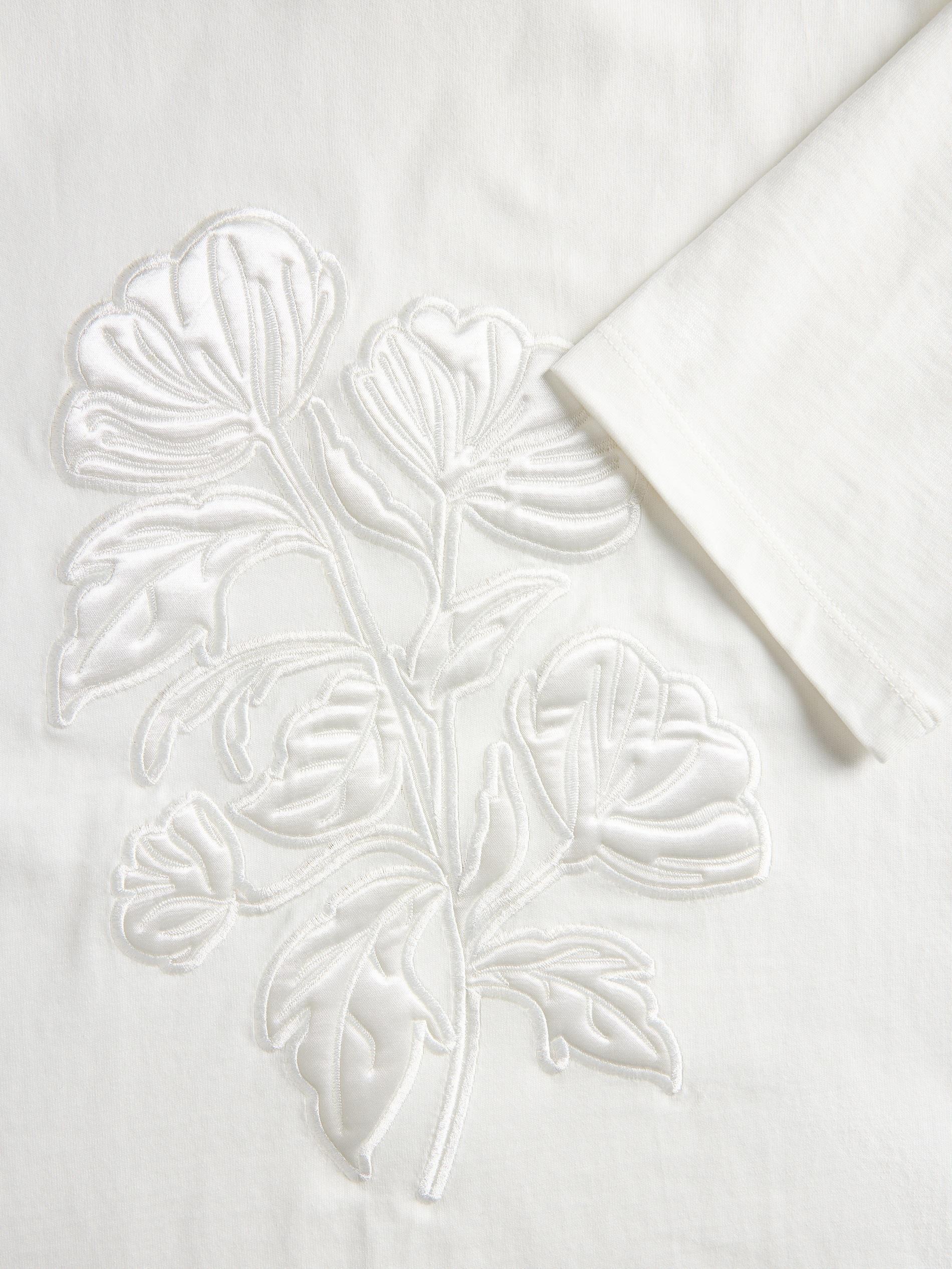 White Embossed Casual T-Shirt, , large image number 1