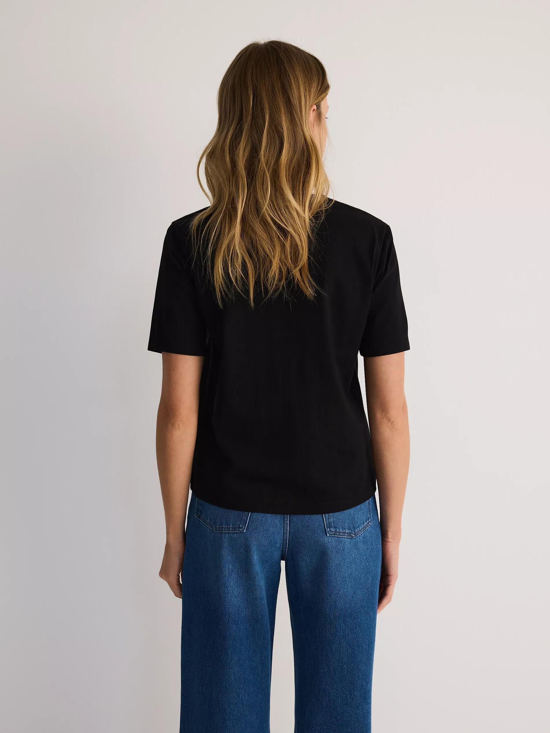 Black Embossed Casual T-Shirt, , large image number 4