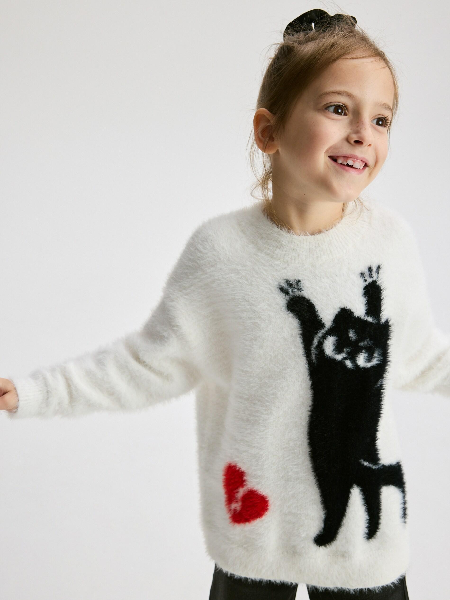 Multicolour Jumper With Applique, Kids Girls, Multicolor, large image number 1