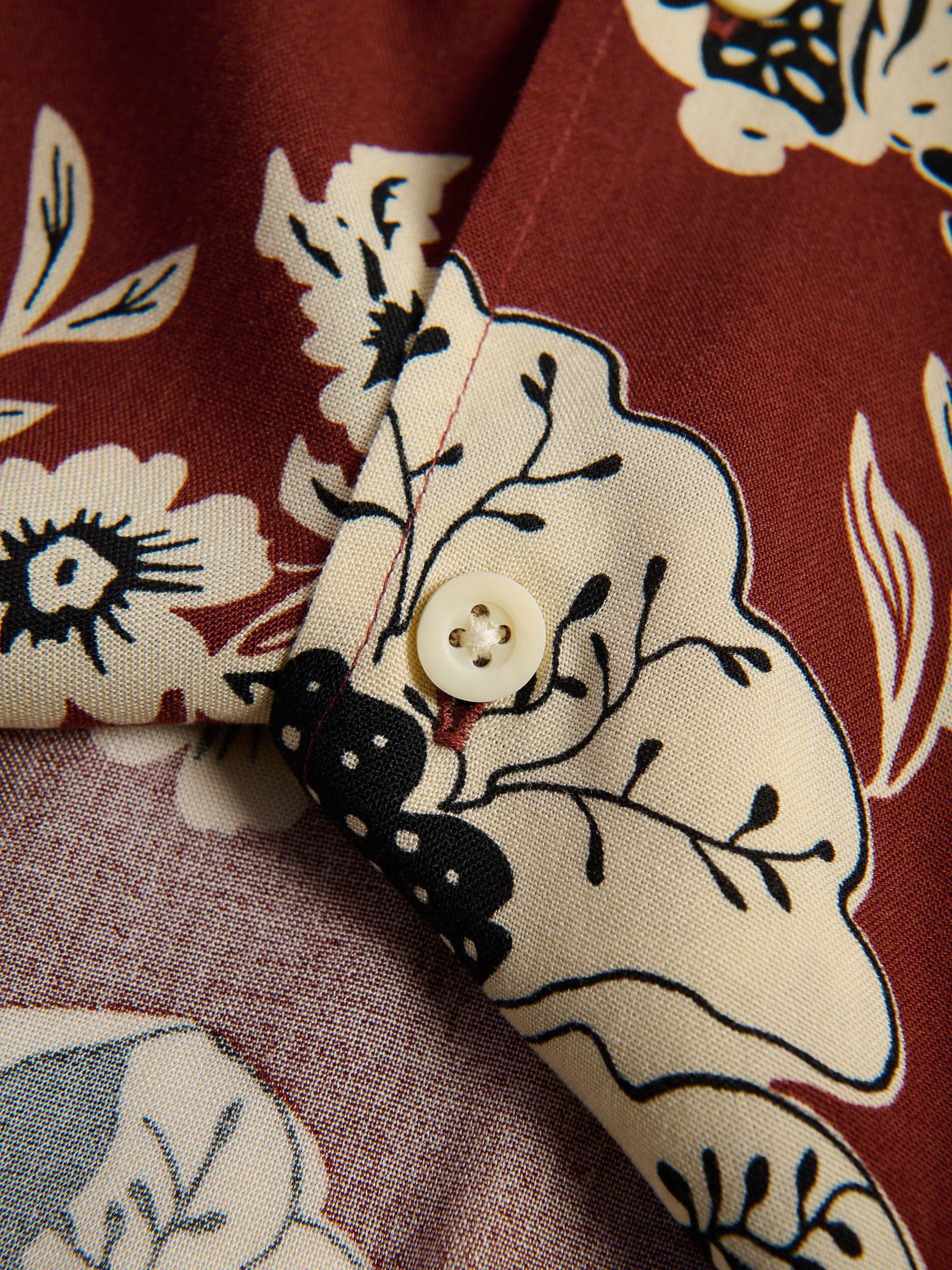 Red Comfort Fit Patterned Shirt, 7401_92P, large image number 5