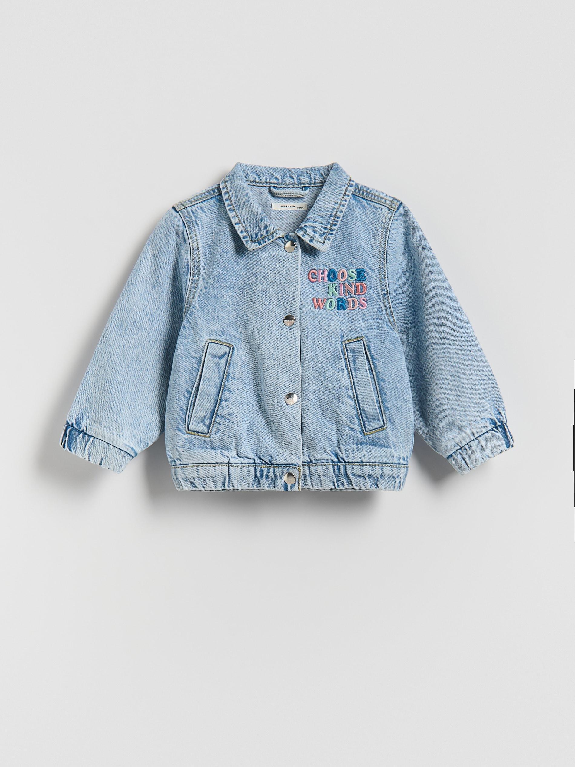 Blue Denim Jacket With Embroidery, Blue, large image number 2