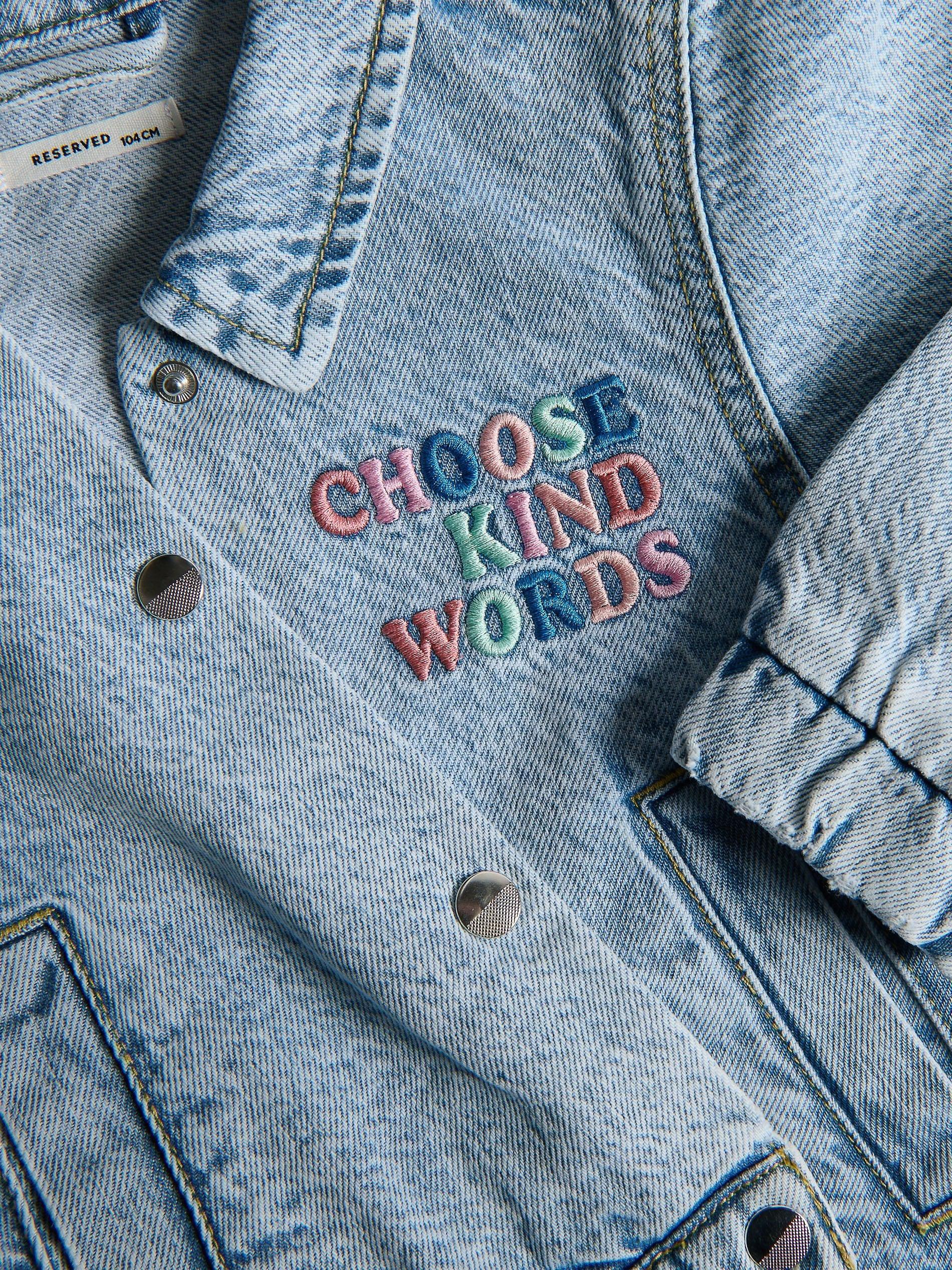 Blue Denim Jacket With Embroidery, Blue, large image number 3