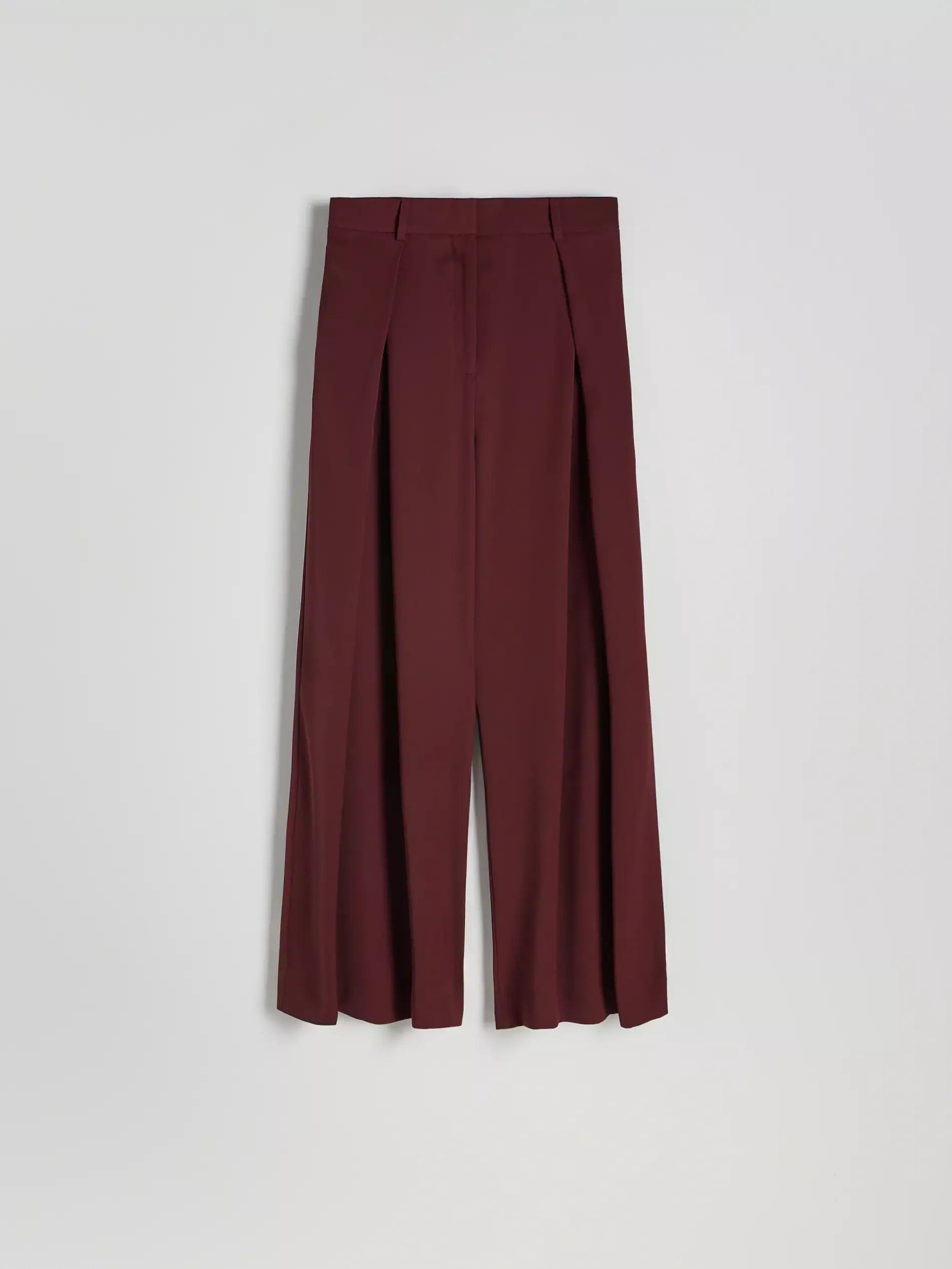 Burgundy Pleated Pants, , large image number 1