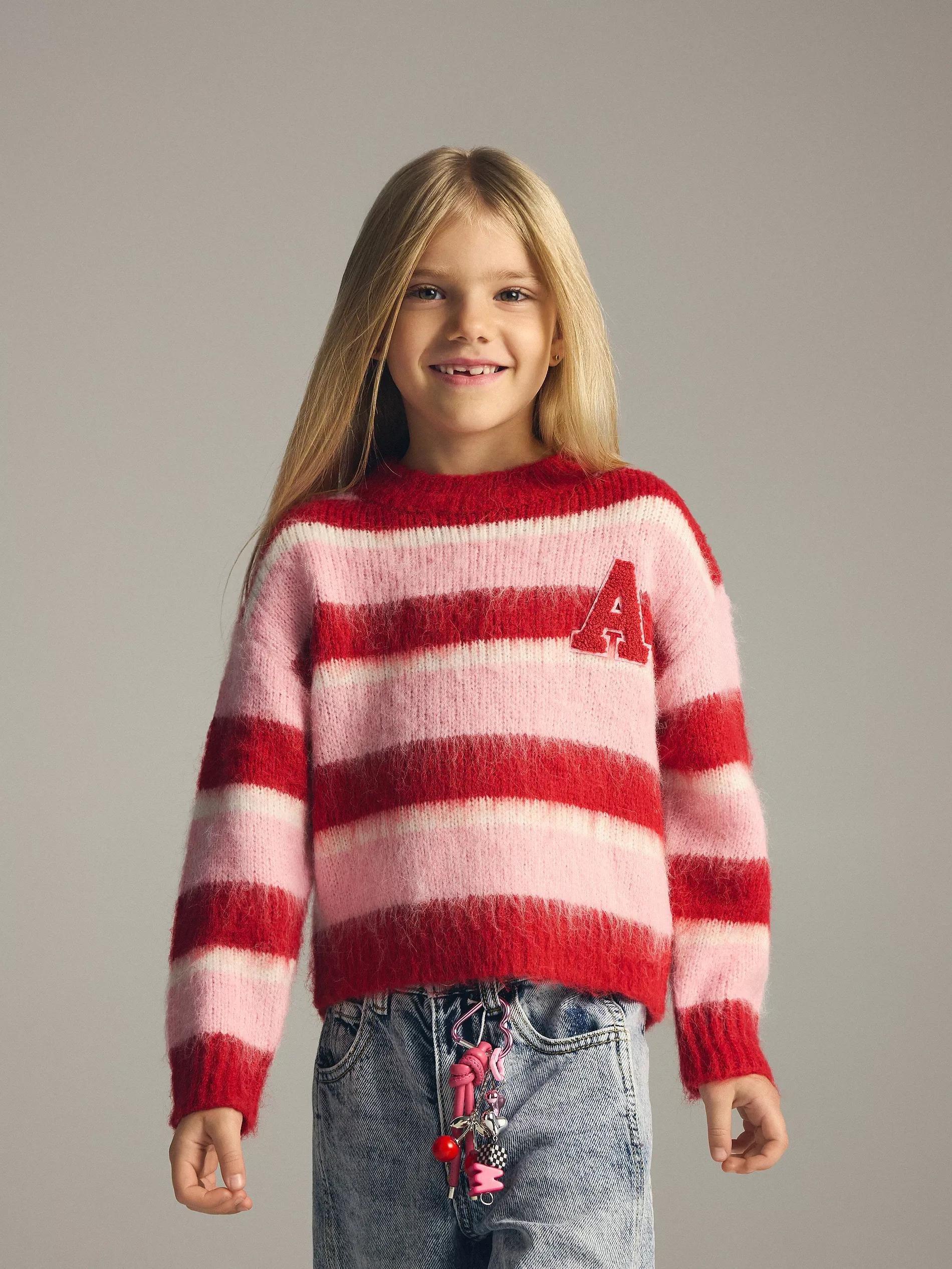 Multicolour Knitted Sweater With Wool Blend, Multicolor, large image number 1