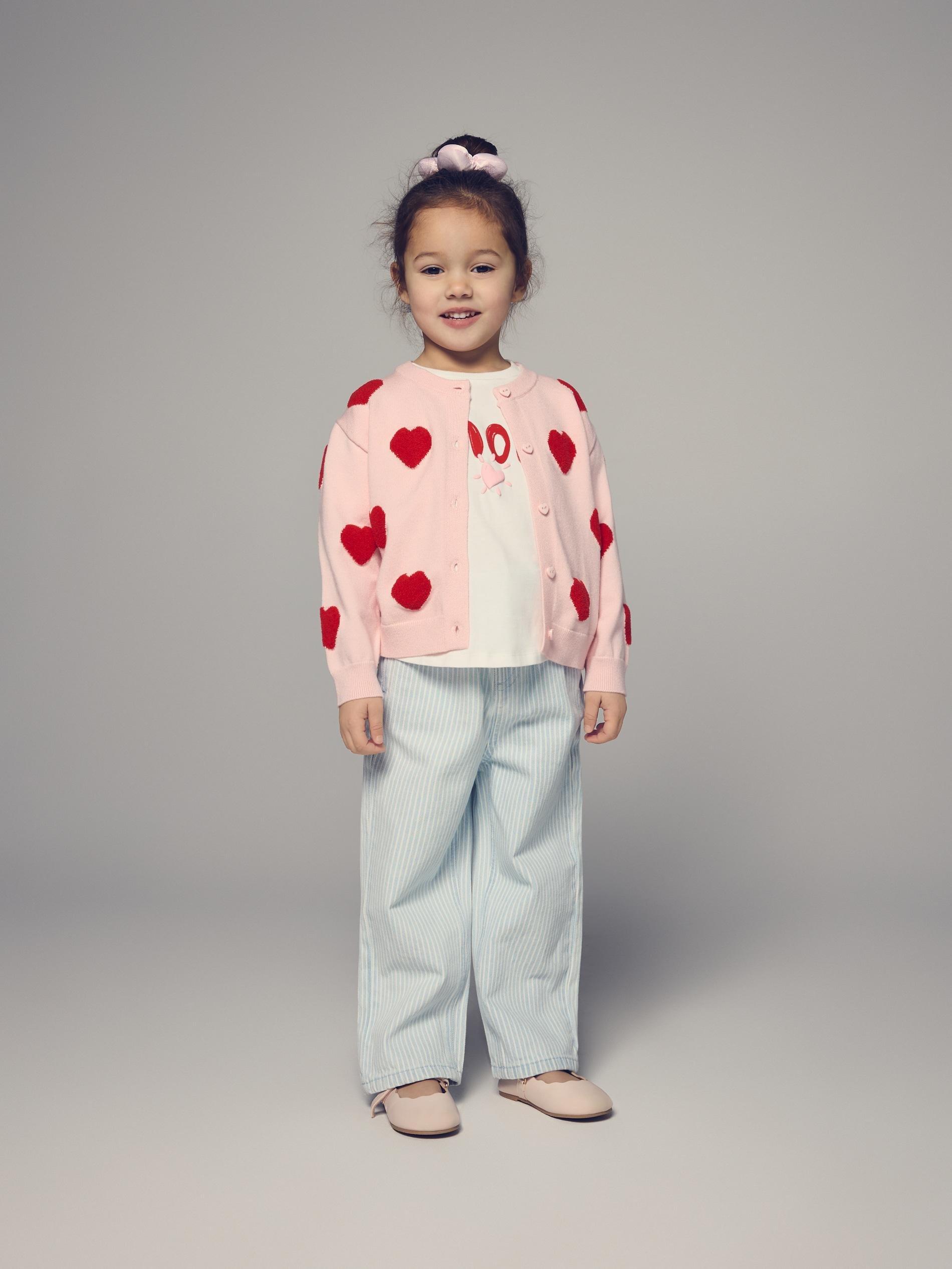 Blue Striped Baggy Jeans, Blue, medium