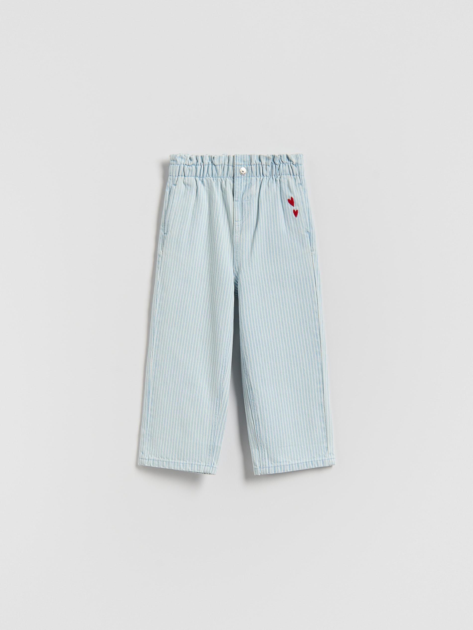 Blue Striped Baggy Jeans, Blue, medium