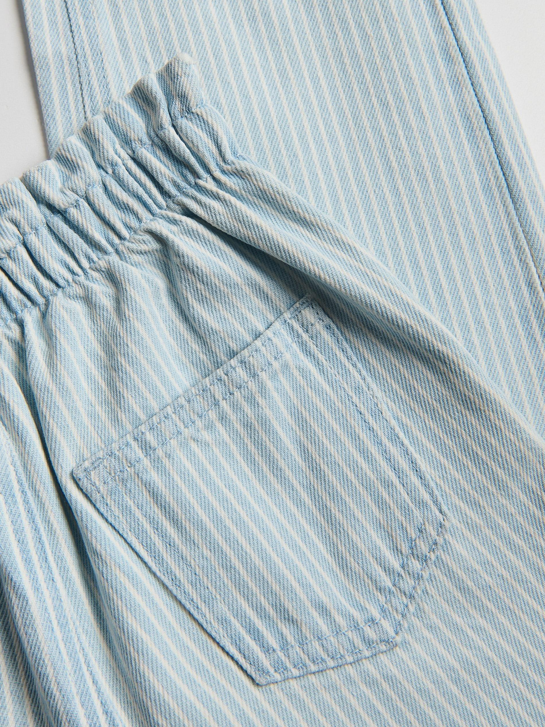 Blue Striped Baggy Jeans, Blue, large image number 4