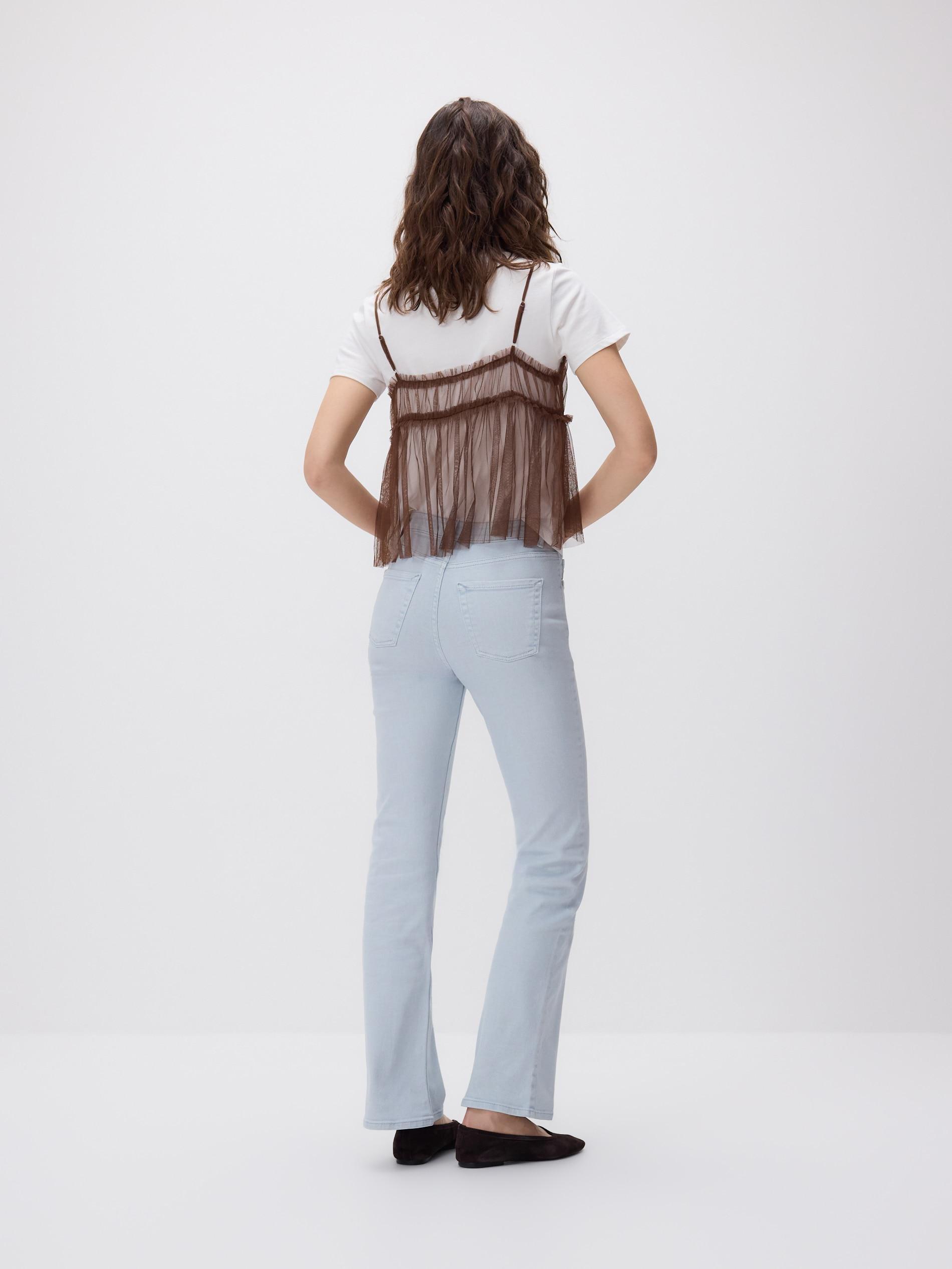 Blue High Waist Flare Jeans, Blue, large image number 2