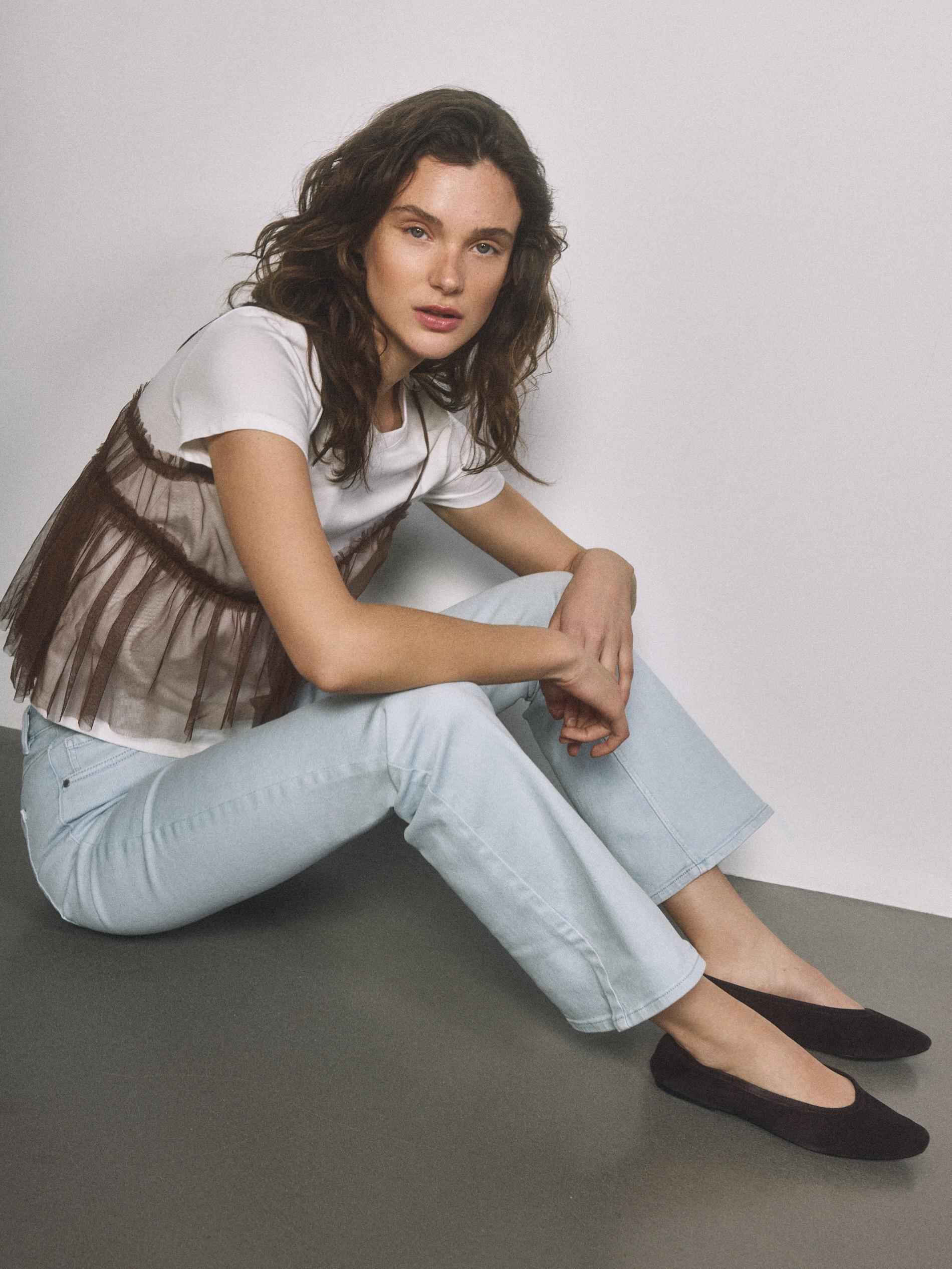 Blue High Waist Flare Jeans, Blue, large image number 3