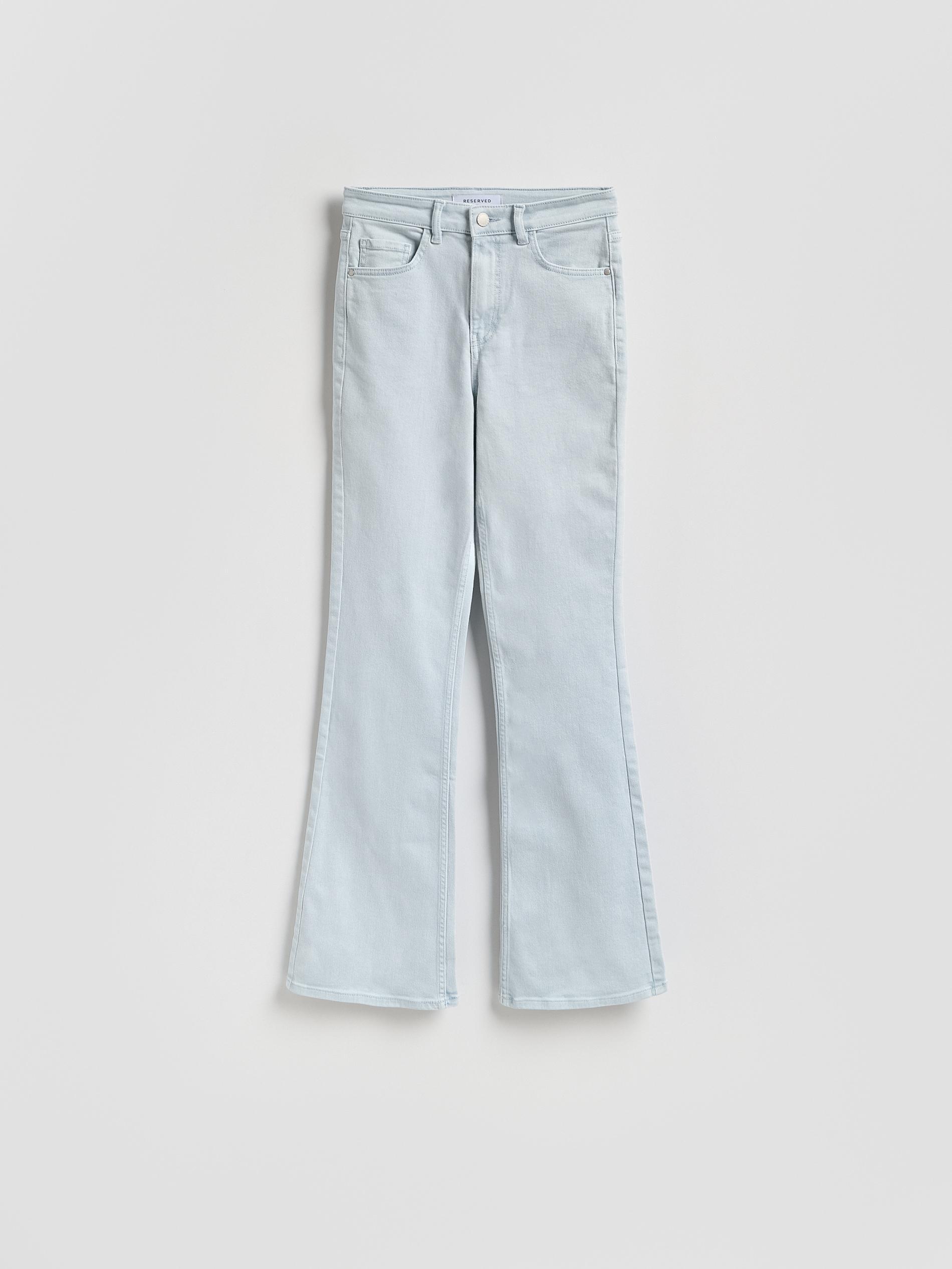 Blue High Waist Flare Jeans, Blue, large image number 5