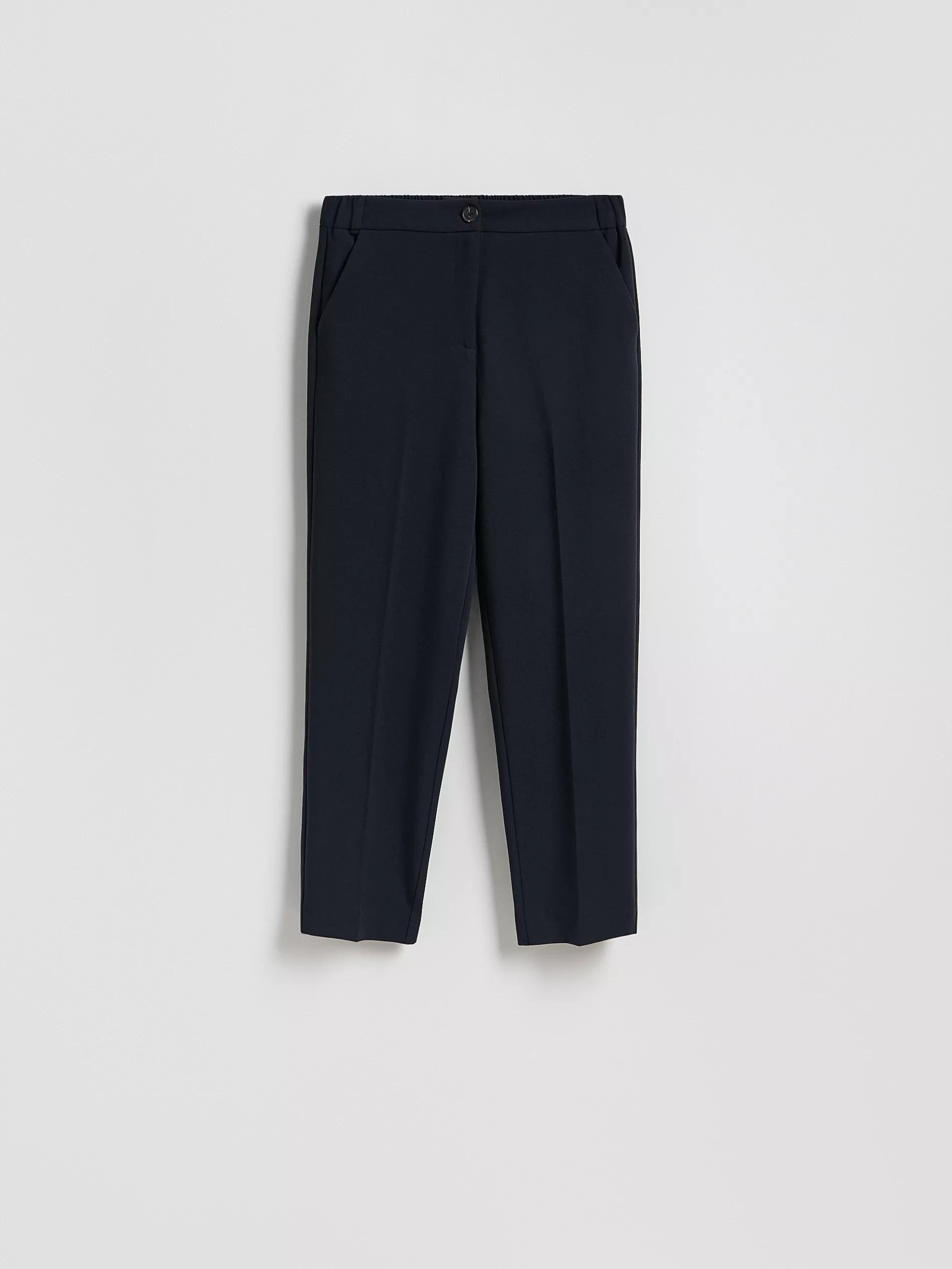 Navy Creased Cigarette Trousers, , large image number 0