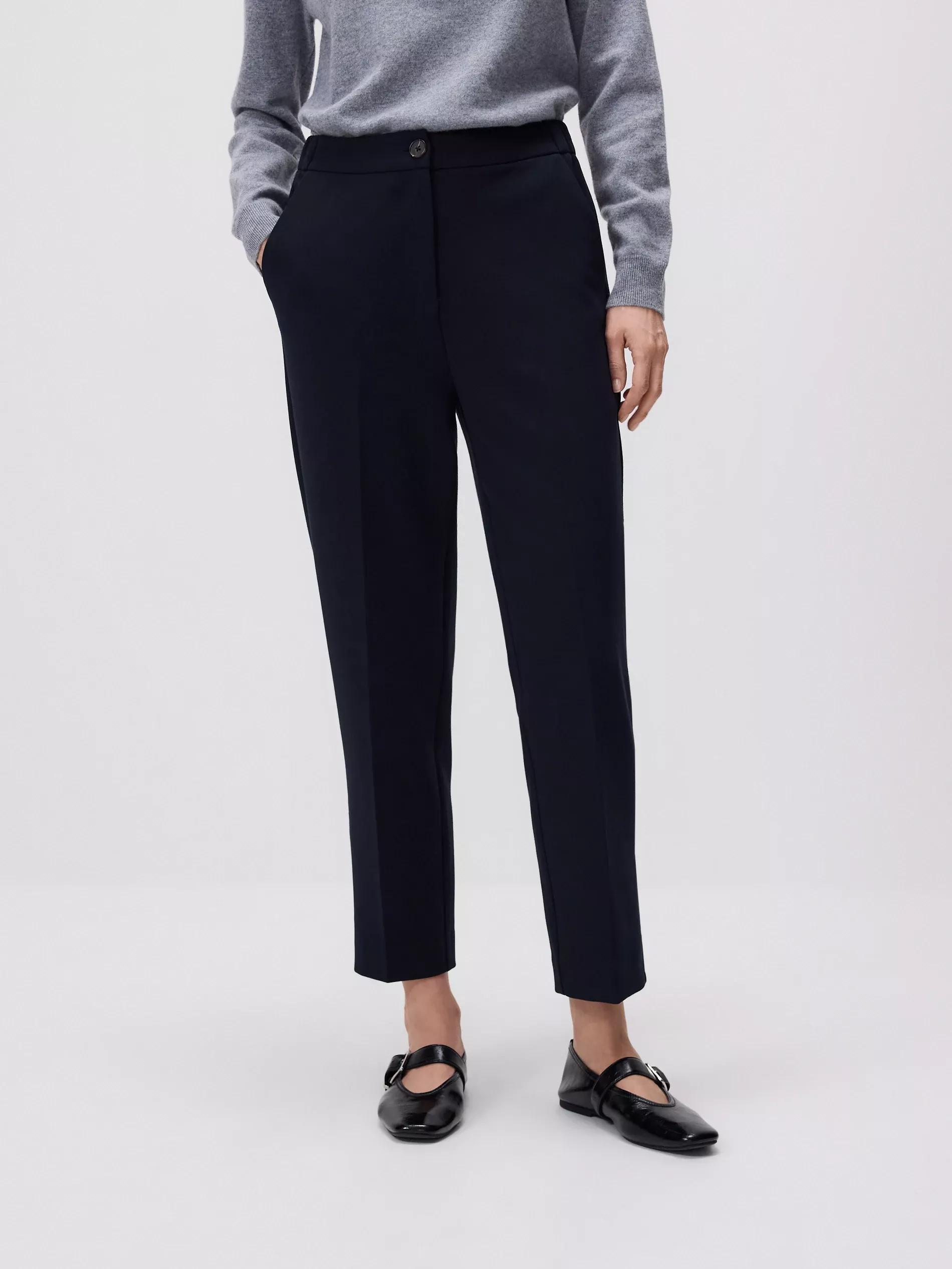 NAVY Creased cigarette trousers, Navy, medium