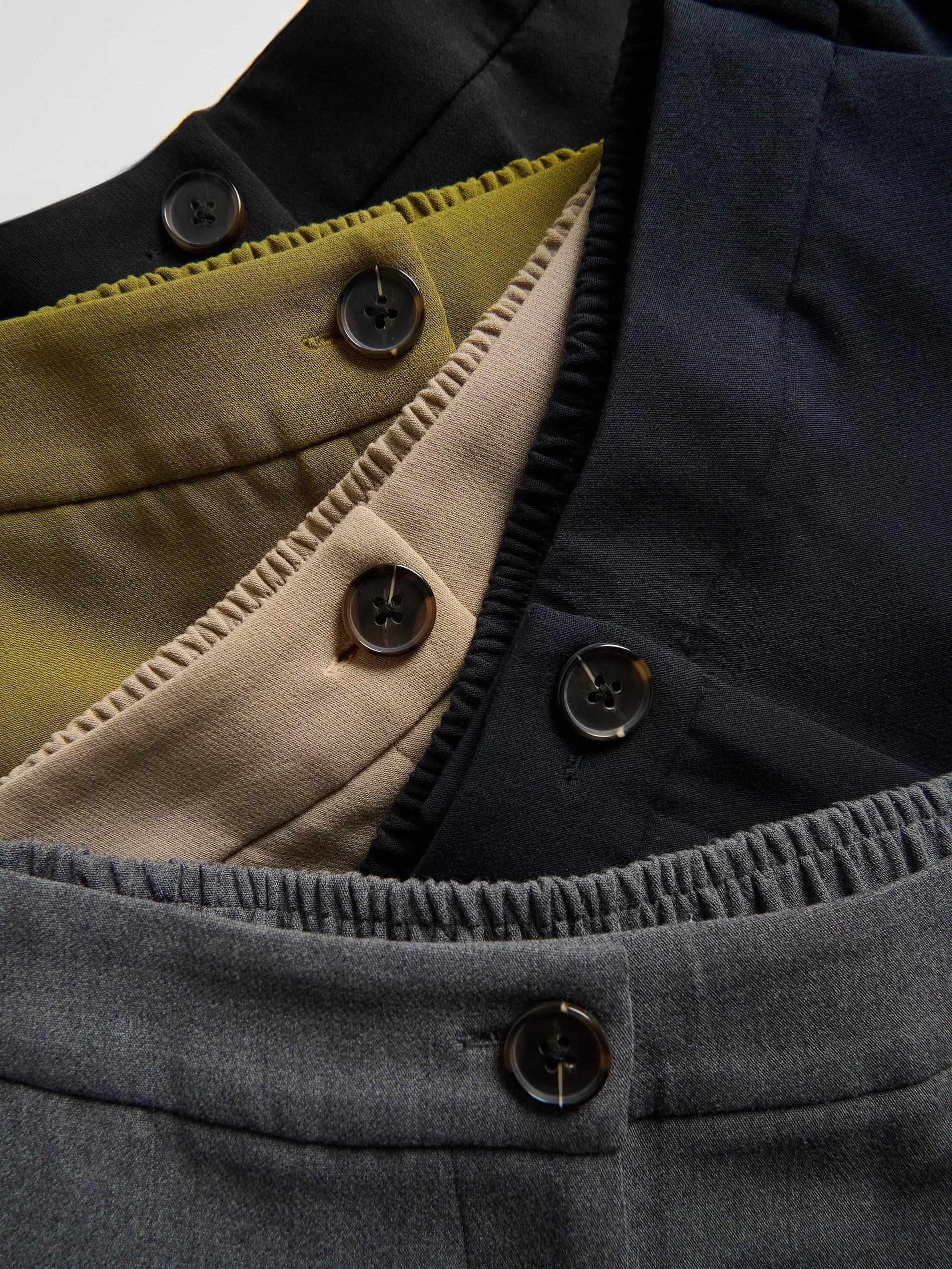 Beige Creased Cigarette Trousers, , large image number 2