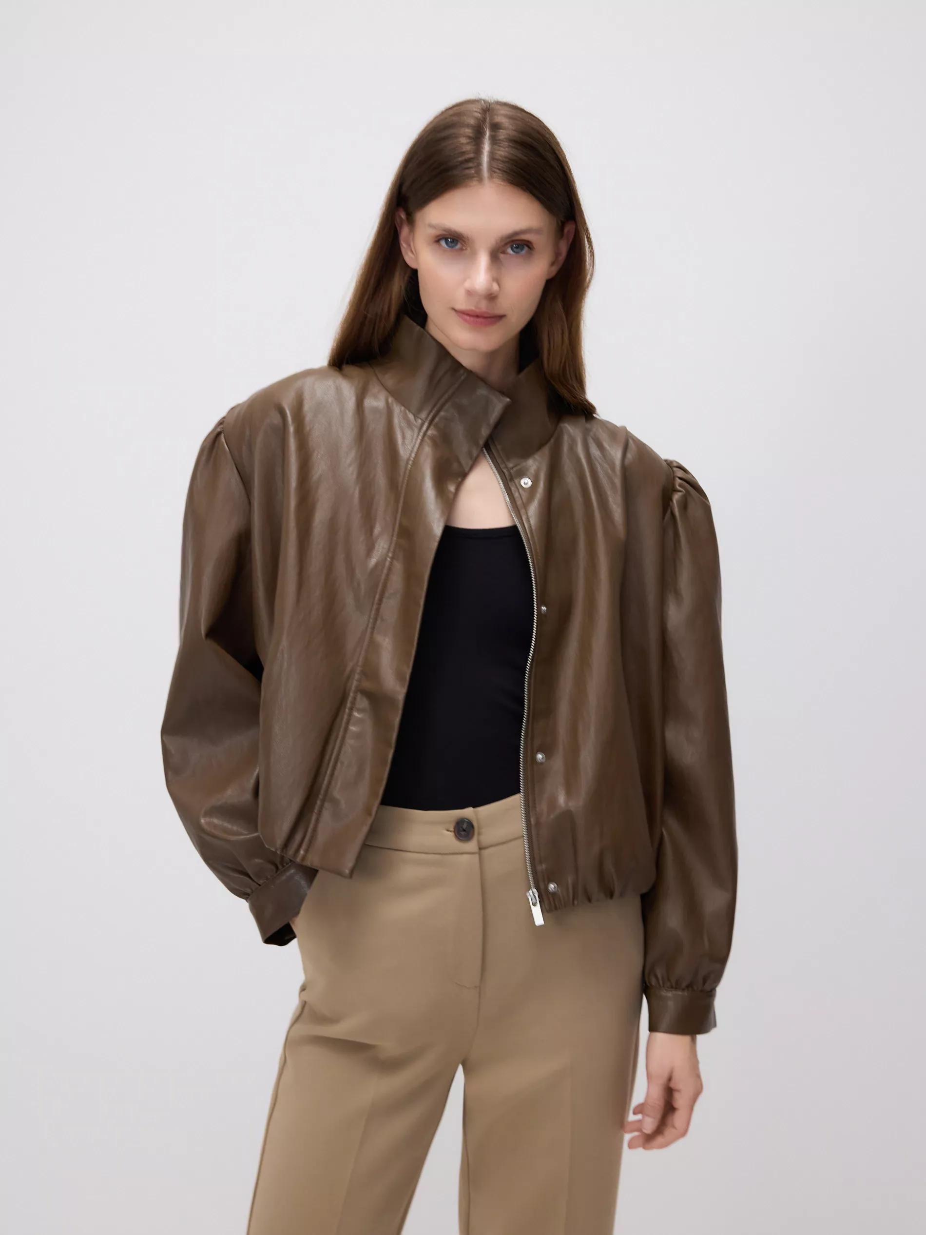 بنطال بكسر مكوي سيجارة بيج, Beige, medium