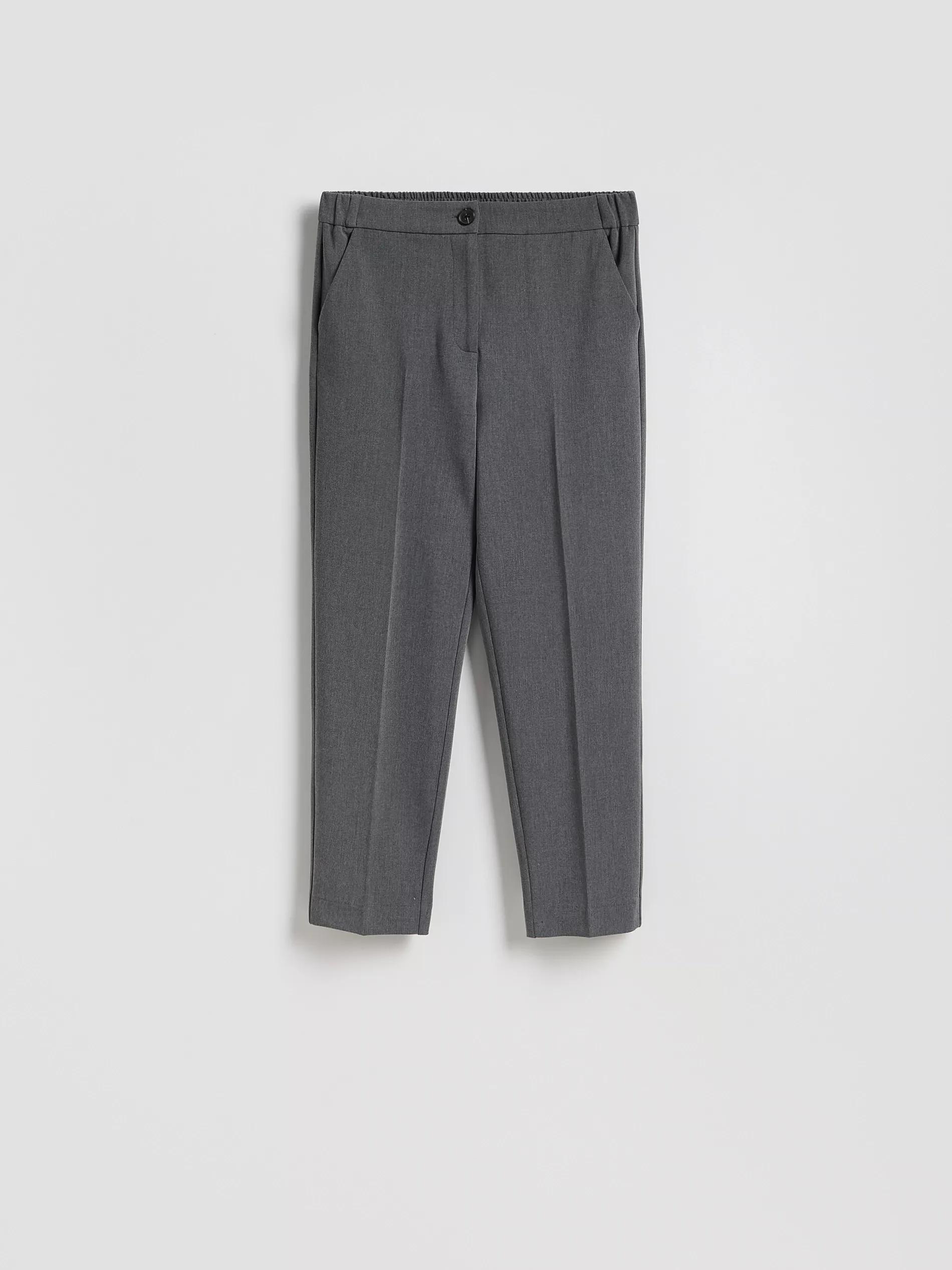 Grey Creased Cigarette Trousers, , large image number 0