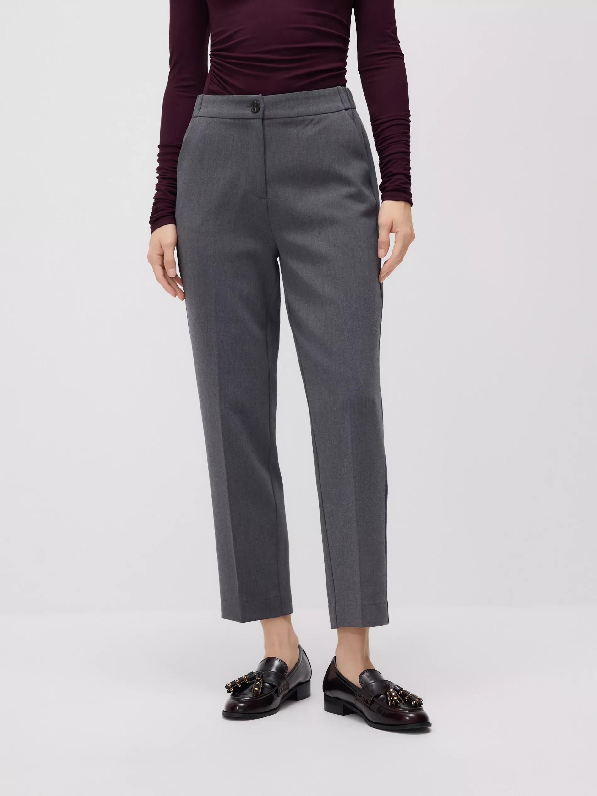 MID GREY Creased cigarette trousers, Grey, large image number 0