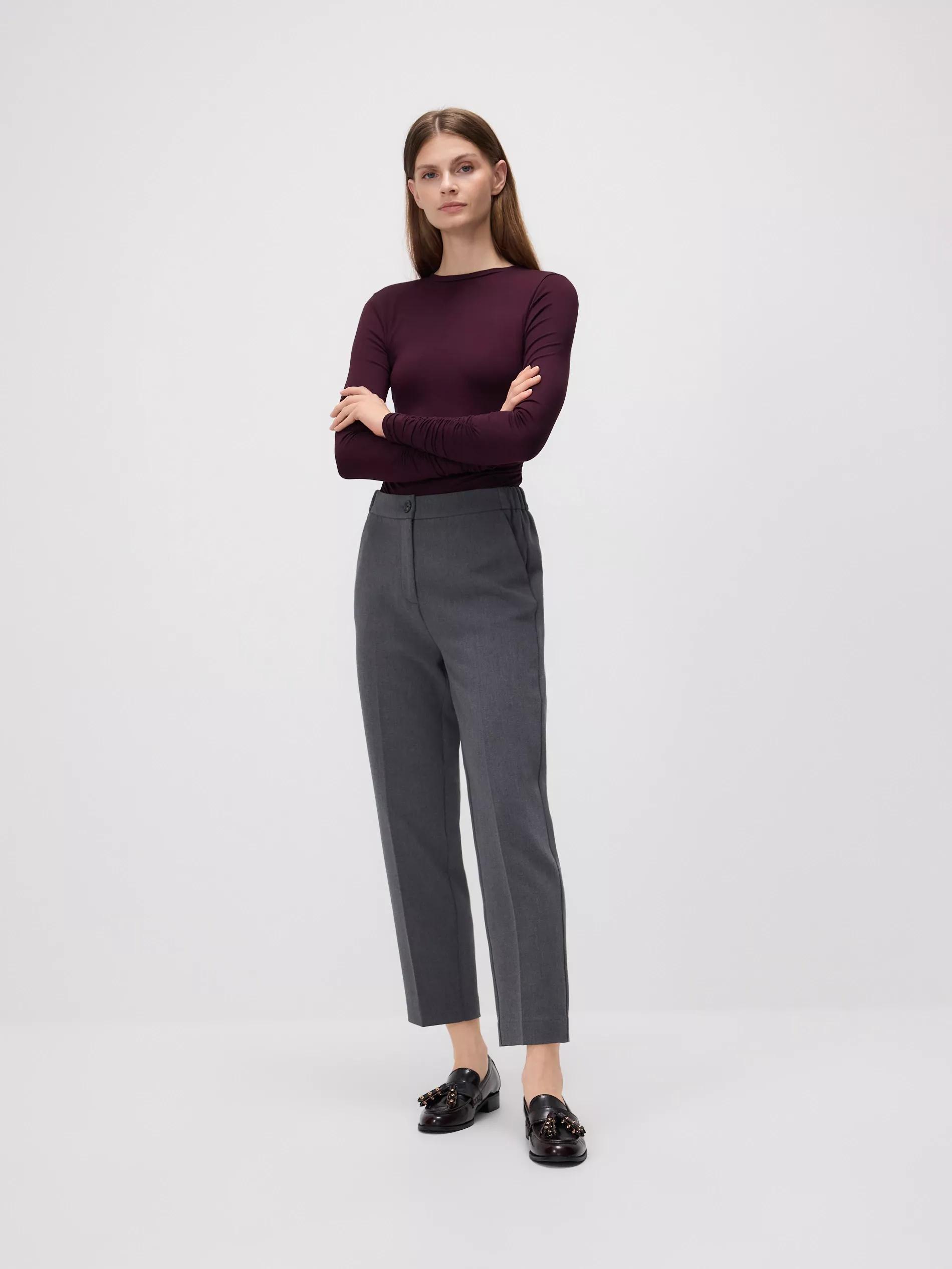 MID GREY Creased cigarette trousers, Grey, large image number 2